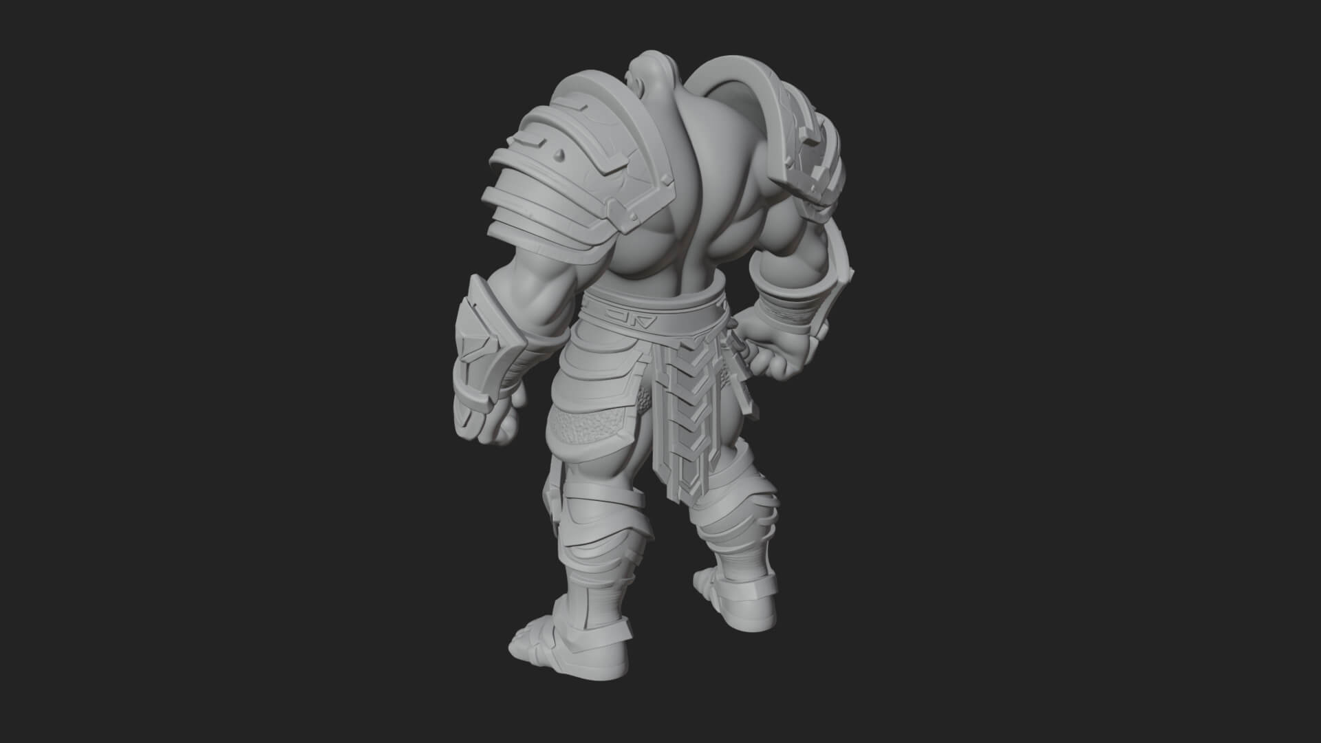 Heavy Armored Brute Statue Design 2 3D Print Model 3D Model