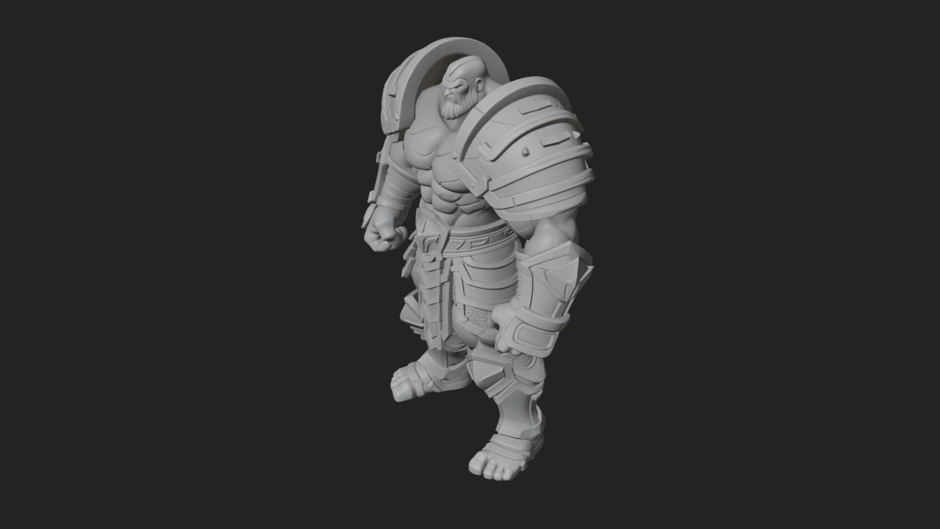 Heavy Armored Brute Statue Design 2 3D Print Model 3D Model