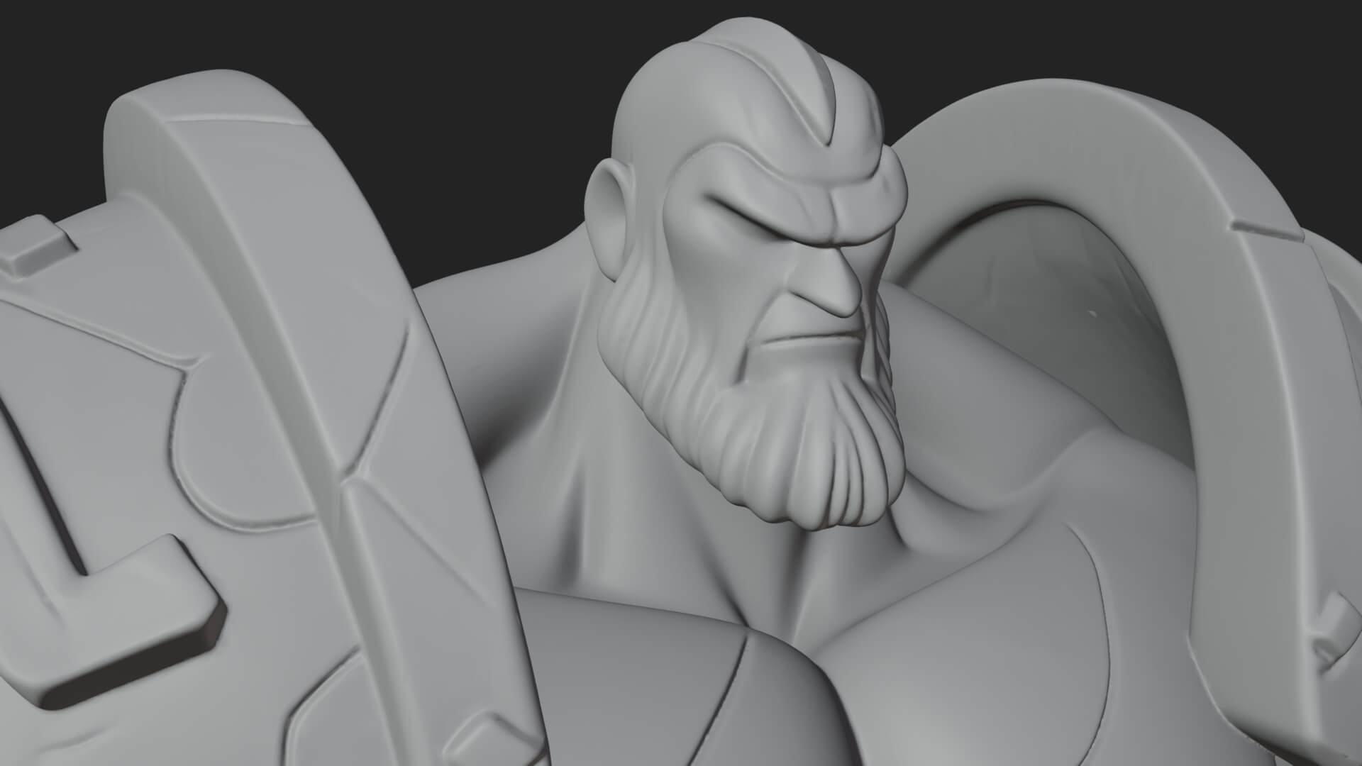 Heavy Armored Brute Statue Design 2 3D Print Model 3D Model