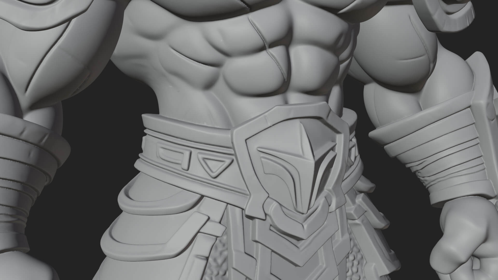Heavy Armored Brute Statue Design 2 3D Print Model 3D Model
