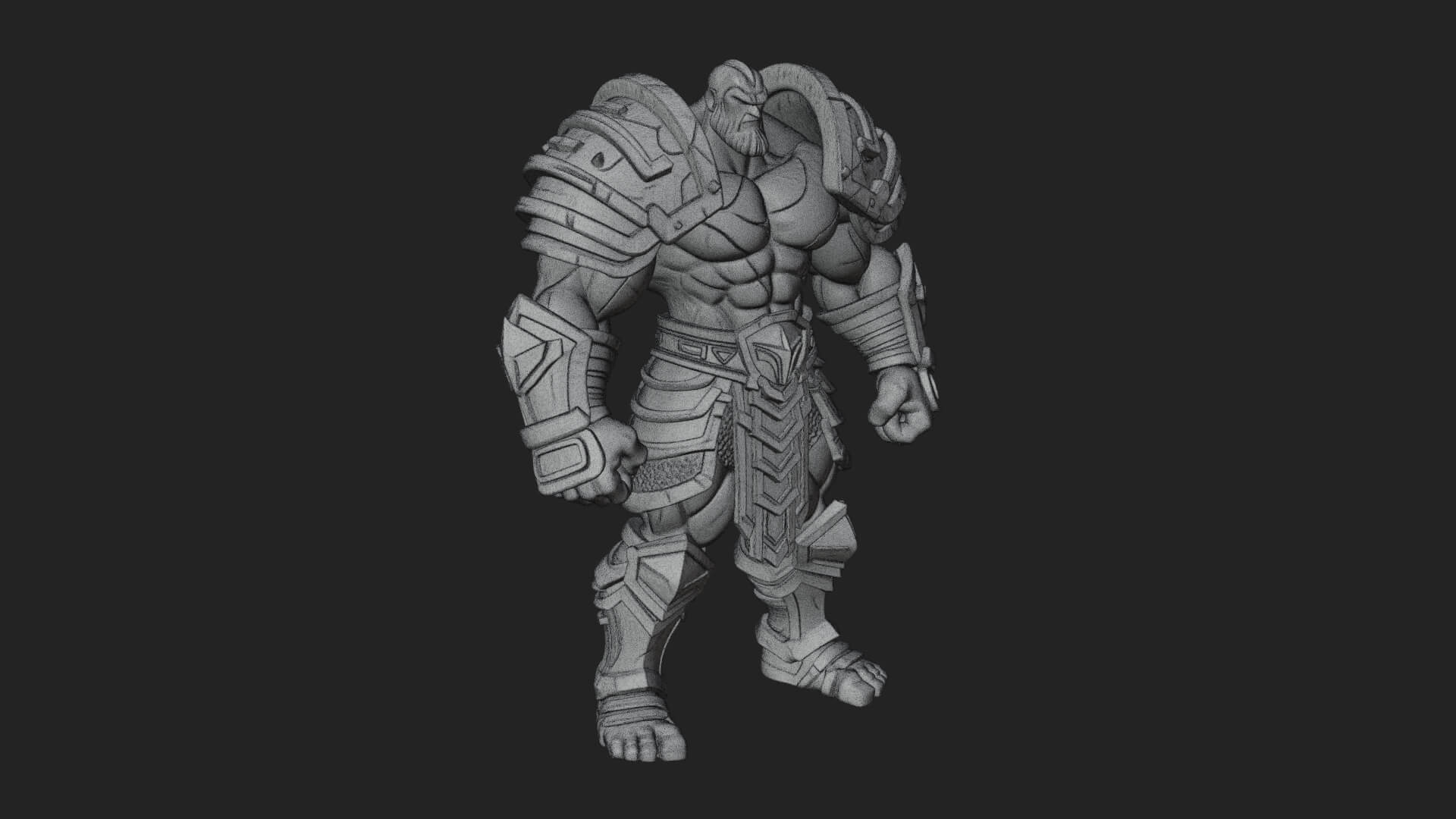 Heavy Armored Brute Statue Design 2 3D Print Model 3D Model