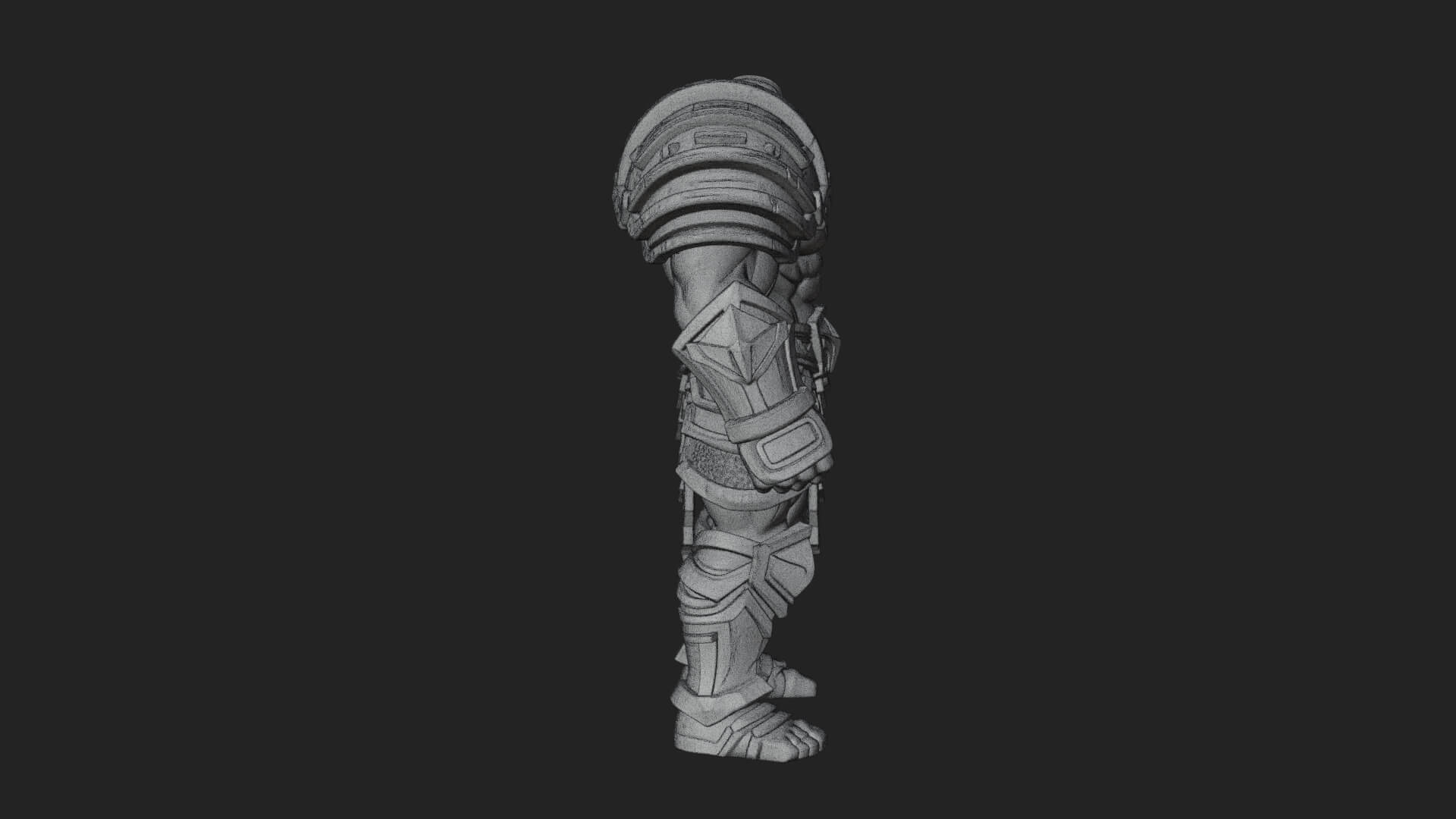 Heavy Armored Brute Statue Design 2 3D Print Model 3D Model