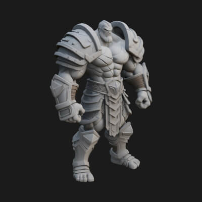 Heavy Armored Brute Statue Design 2 3D Print Model