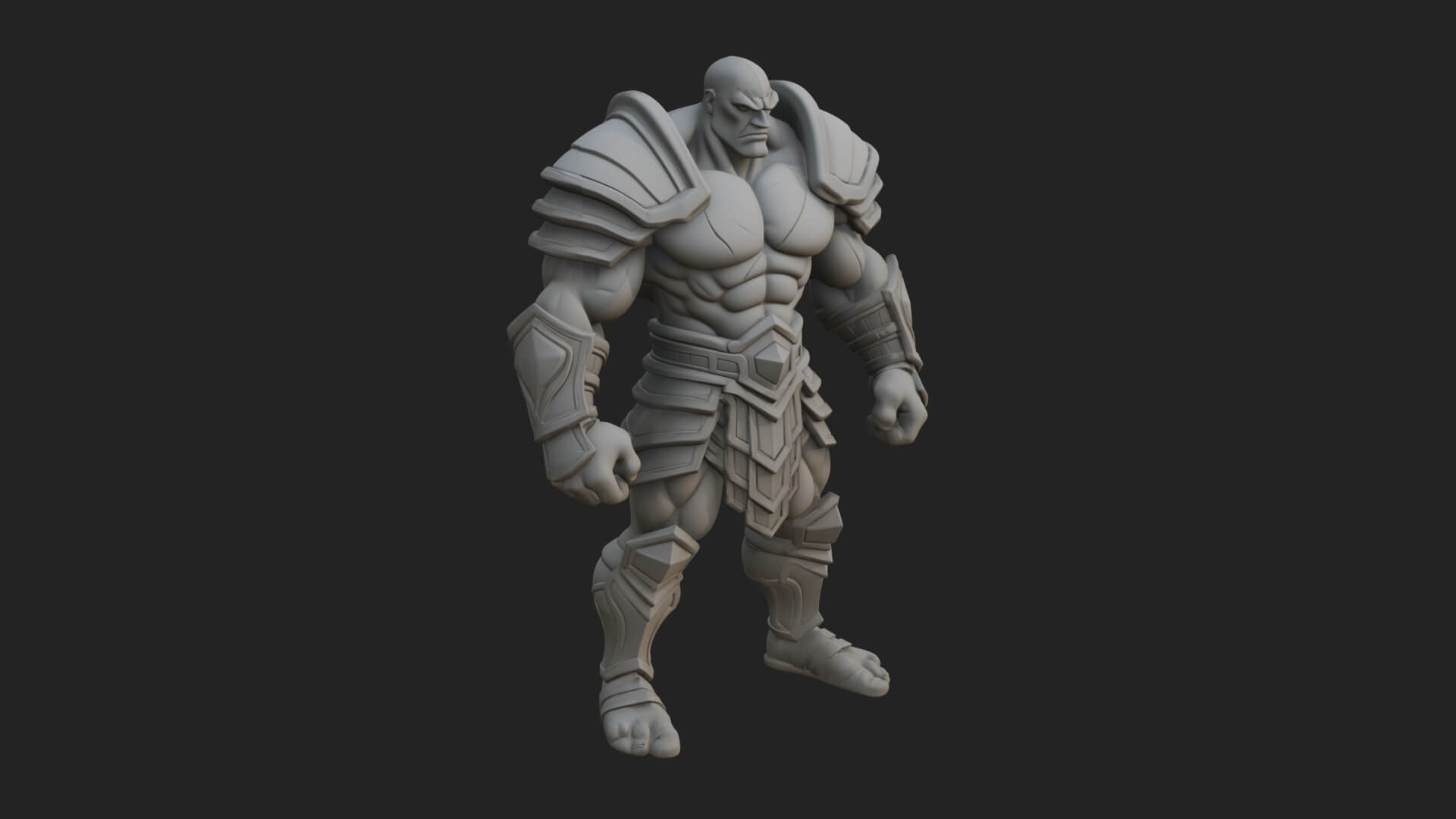 Heavy Armored Brute Statue Design 3 3D Print Model 3D Model