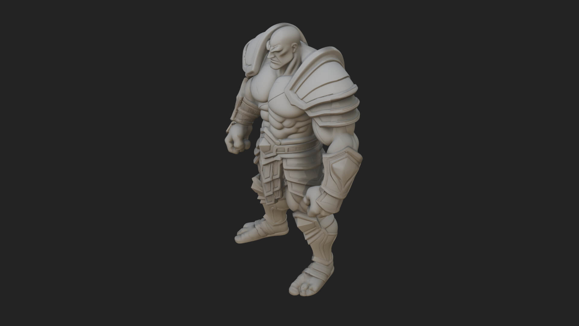 Heavy Armored Brute Statue Design 3 3D Print Model 3D Model