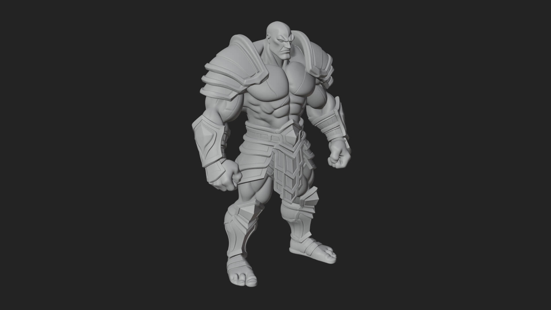 Heavy Armored Brute Statue Design 3 3D Print Model 3D Model