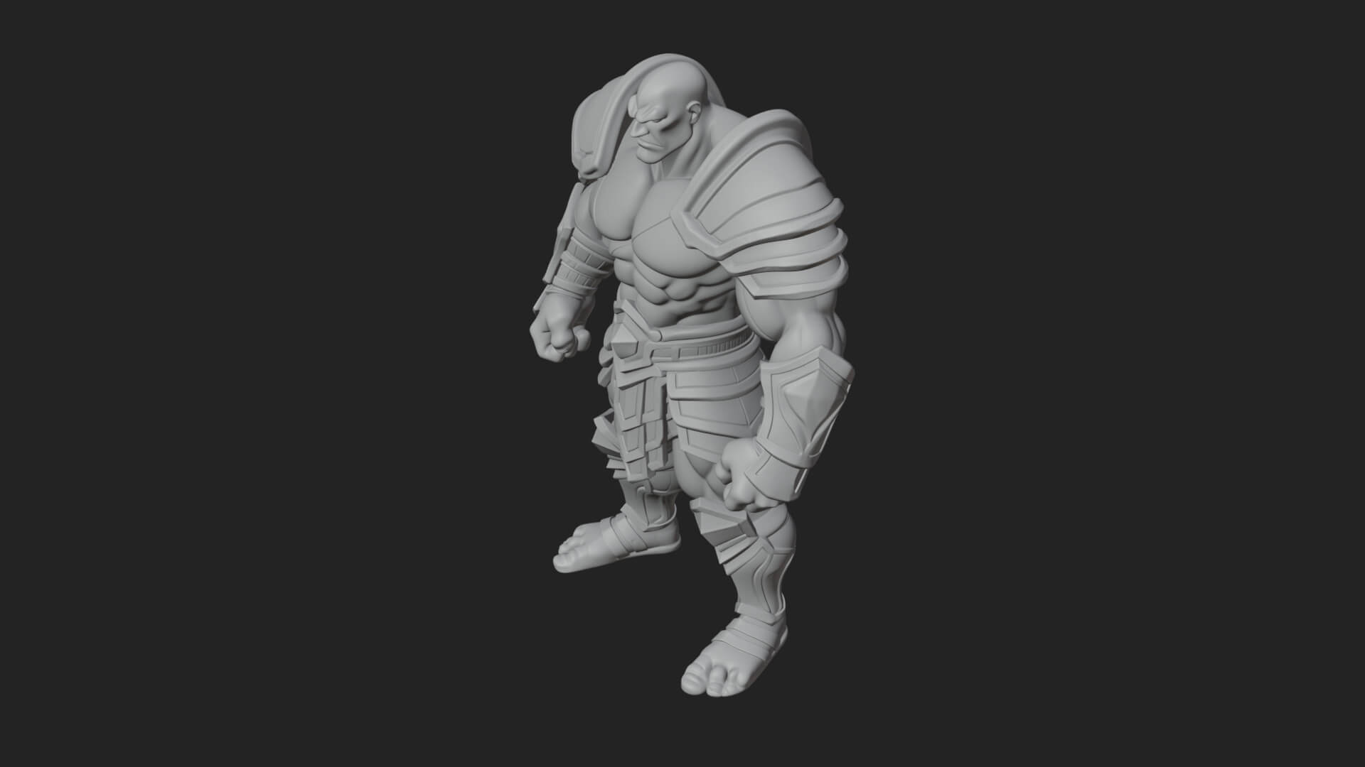 Heavy Armored Brute Statue Design 3 3D Print Model 3D Model