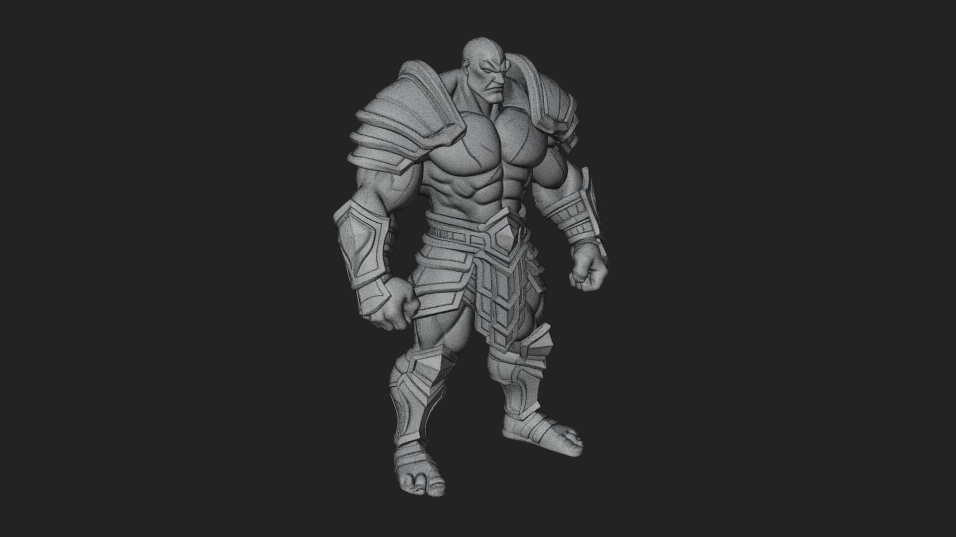 Heavy Armored Brute Statue Design 3 3D Print Model 3D Model