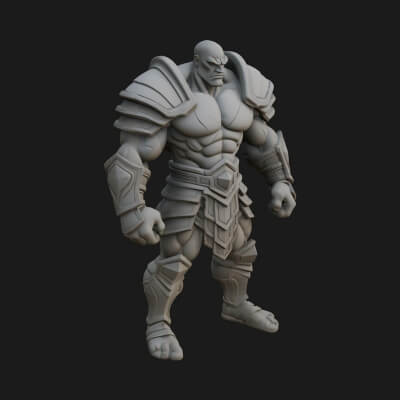 Heavy Armored Brute Statue Design 3 3D Print Model