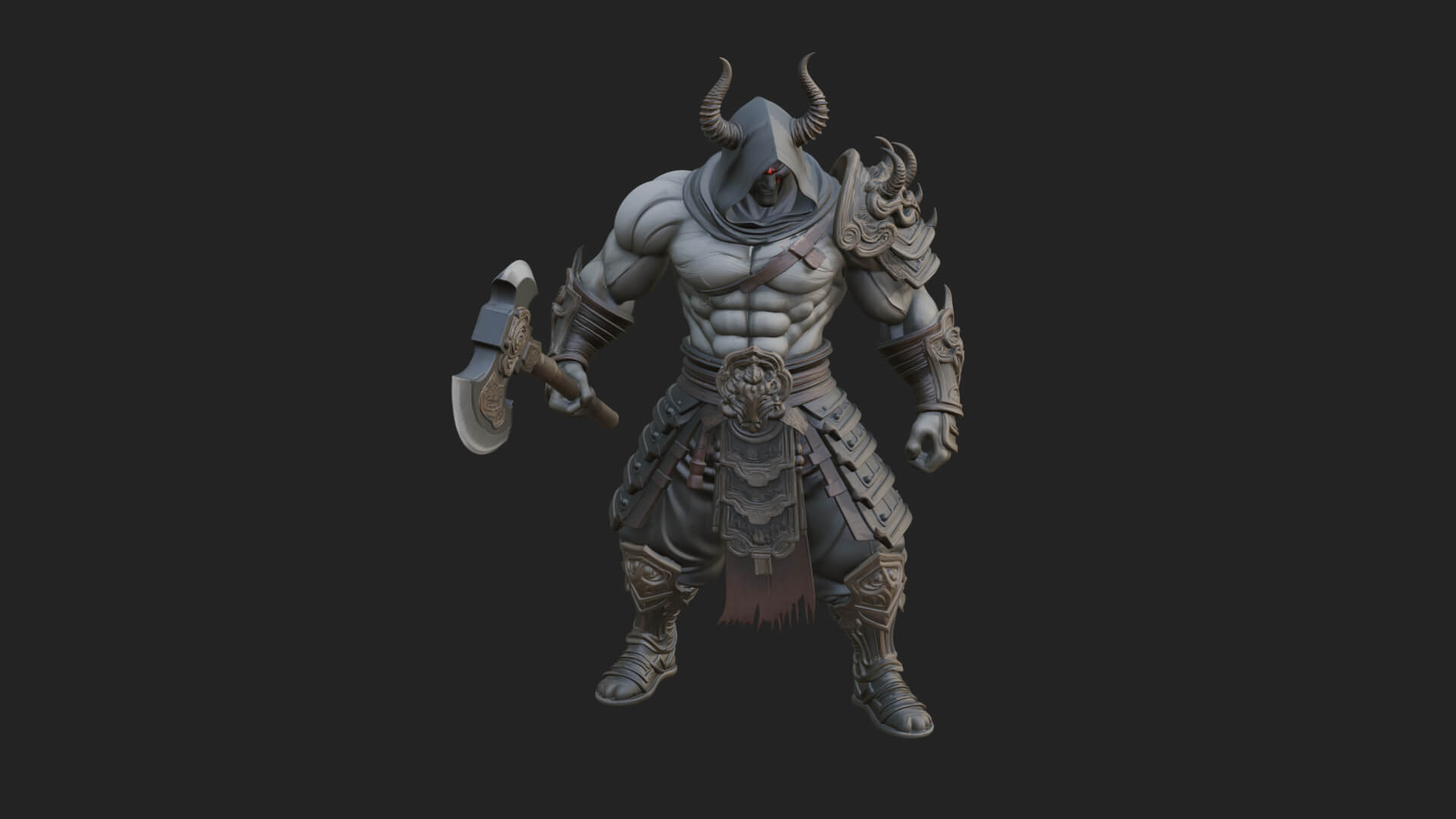 Heavy Armored Brute Statue Design 4 3D Print Model 3D Model