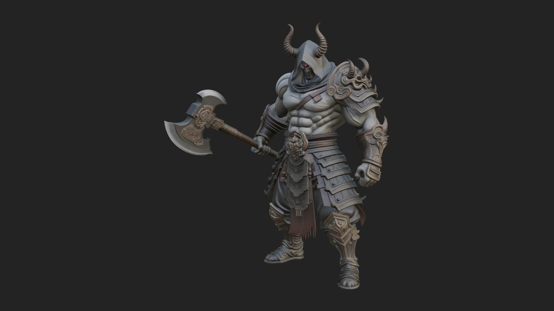 Heavy Armored Brute Statue Design 4 3D Print Model 3D Model
