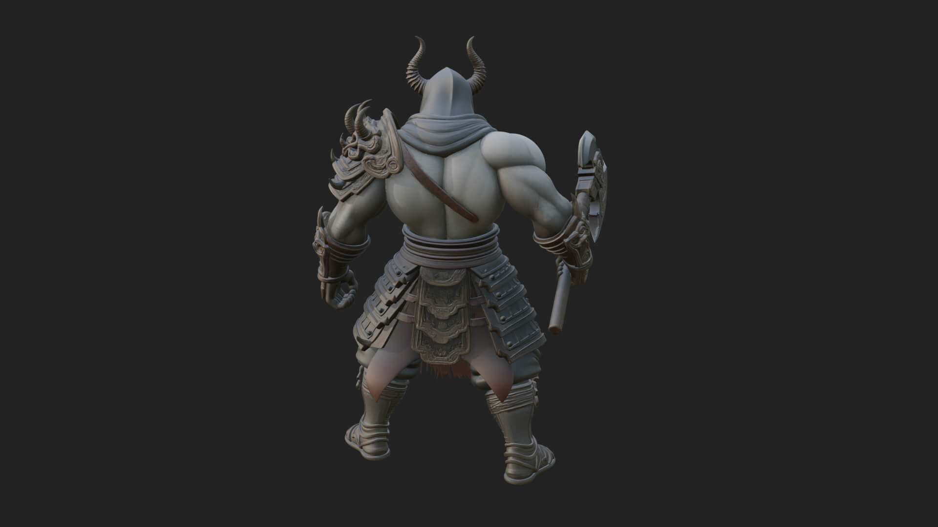 Heavy Armored Brute Statue Design 4 3D Print Model 3D Model