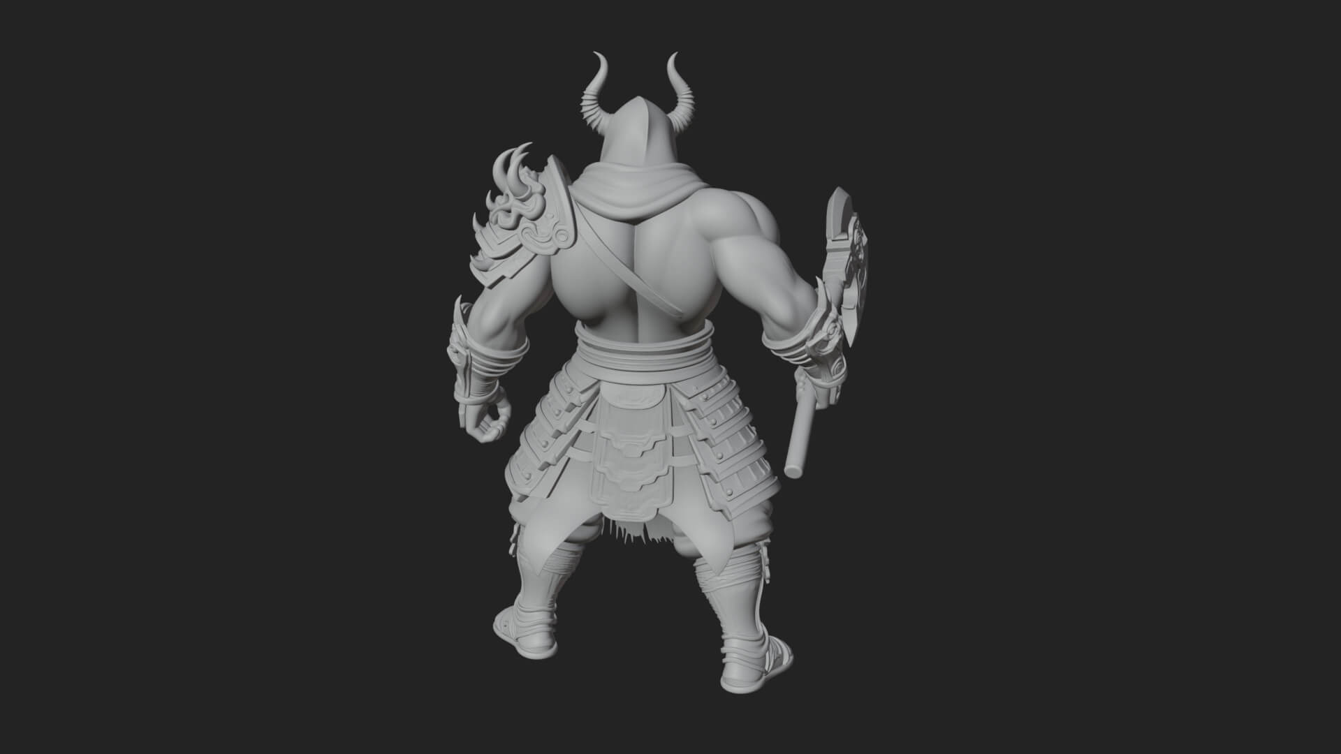 Heavy Armored Brute Statue Design 4 3D Print Model 3D Model