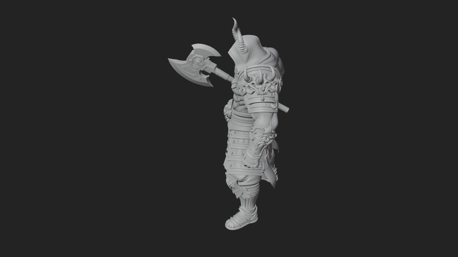 Heavy Armored Brute Statue Design 4 3D Print Model 3D Model