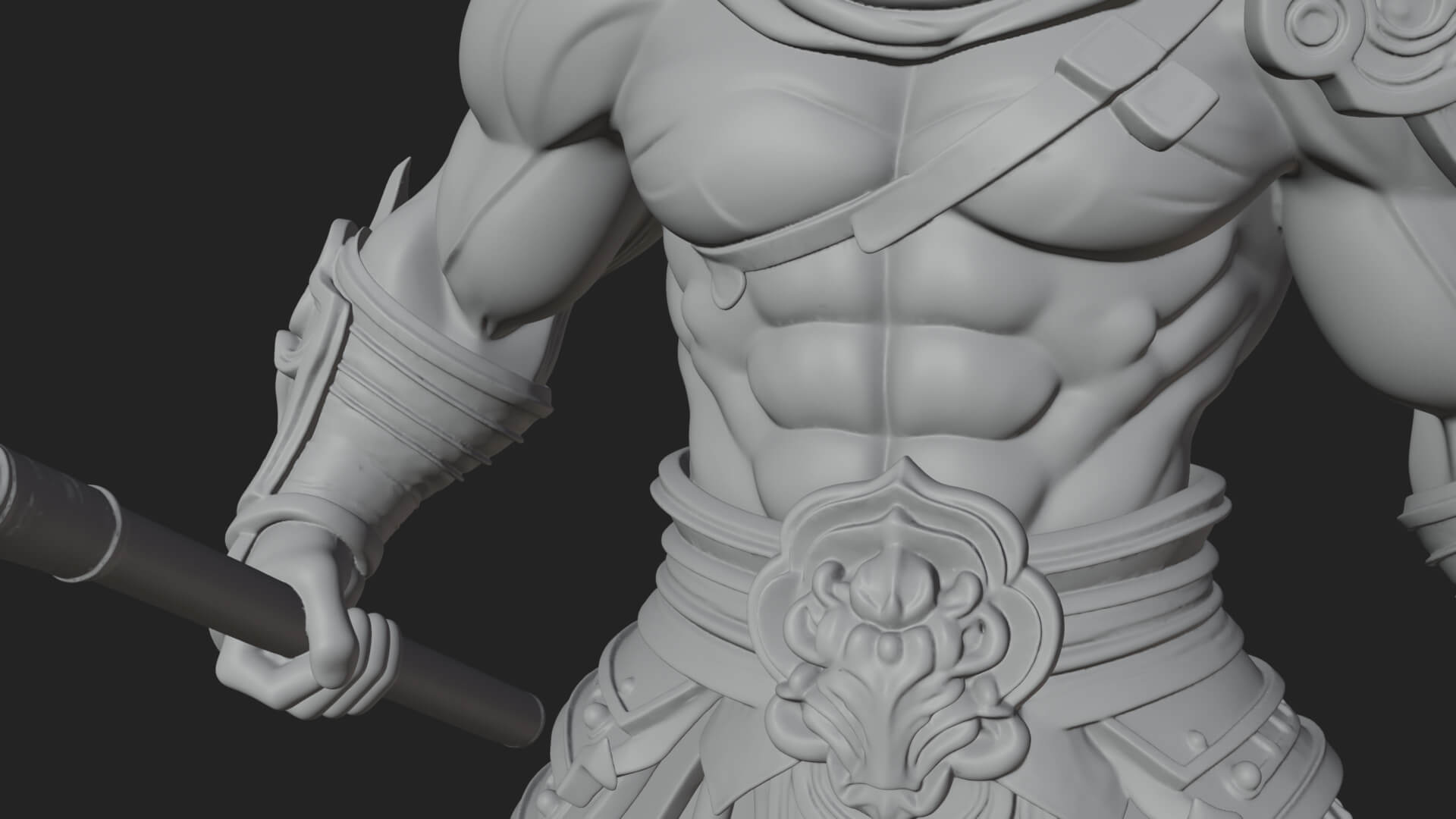 Heavy Armored Brute Statue Design 4 3D Print Model 3D Model