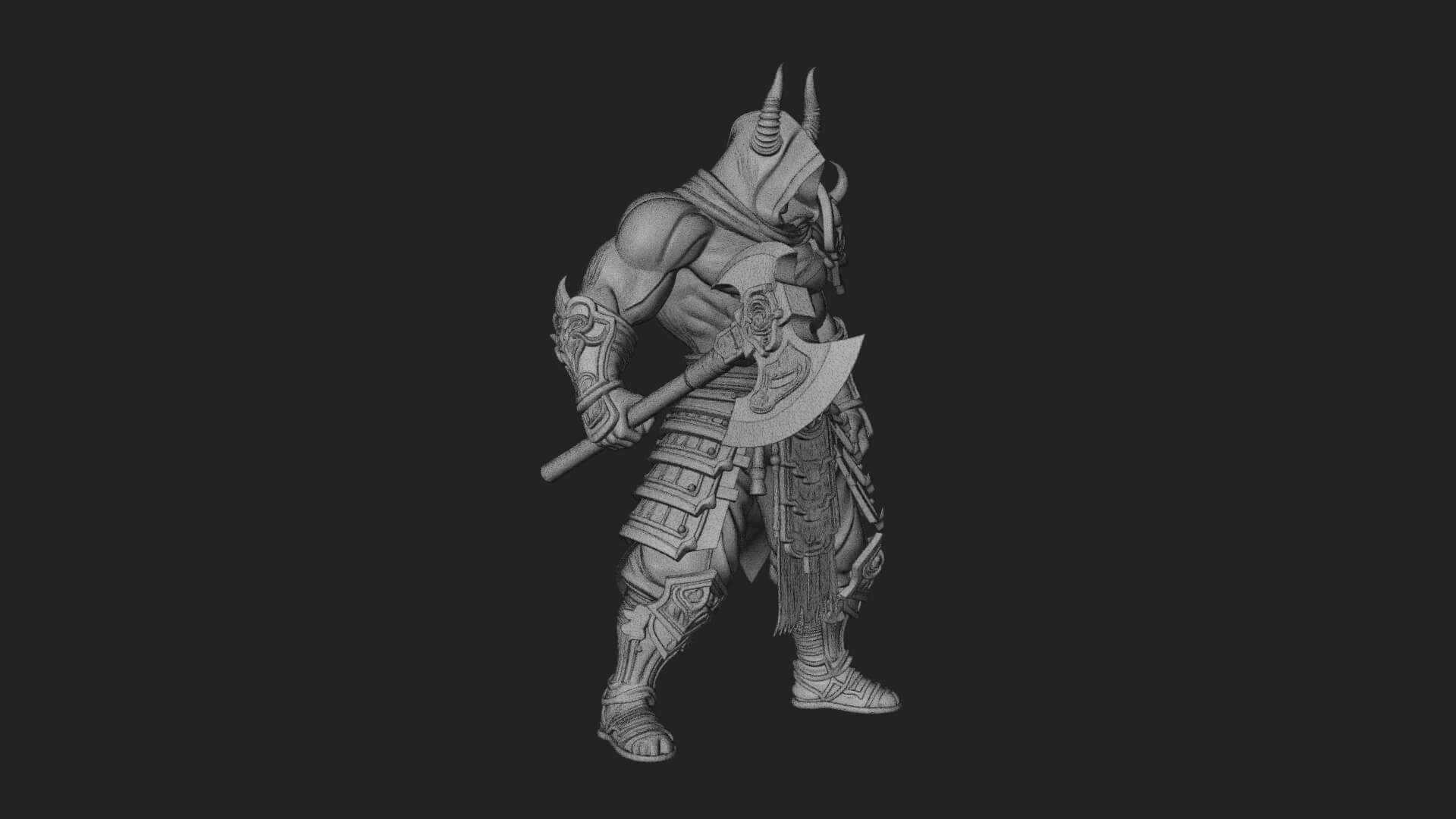 Heavy Armored Brute Statue Design 4 3D Print Model 3D Model