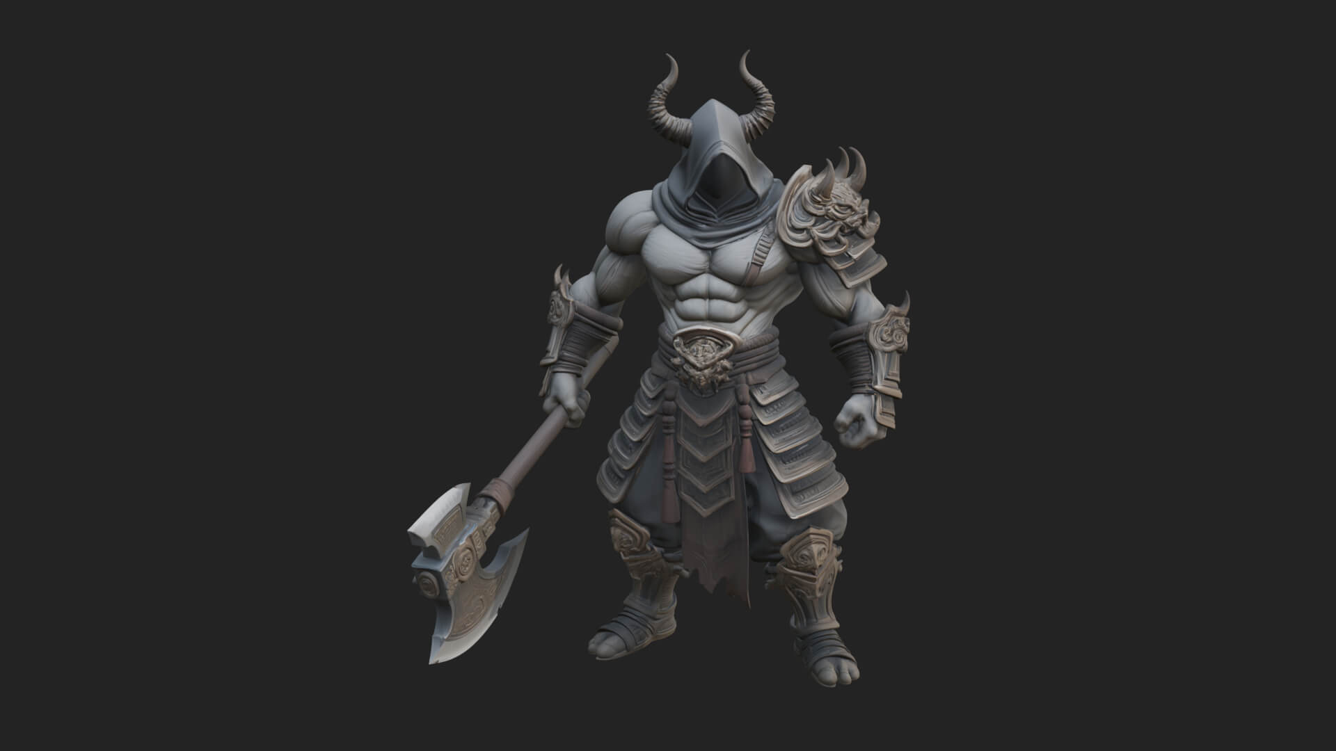 Heavy Armored Brute Statue Design 5 3D Print Model 3D Model