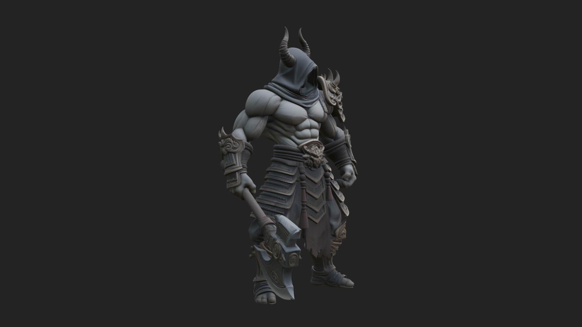 Heavy Armored Brute Statue Design 5 3D Print Model 3D Model
