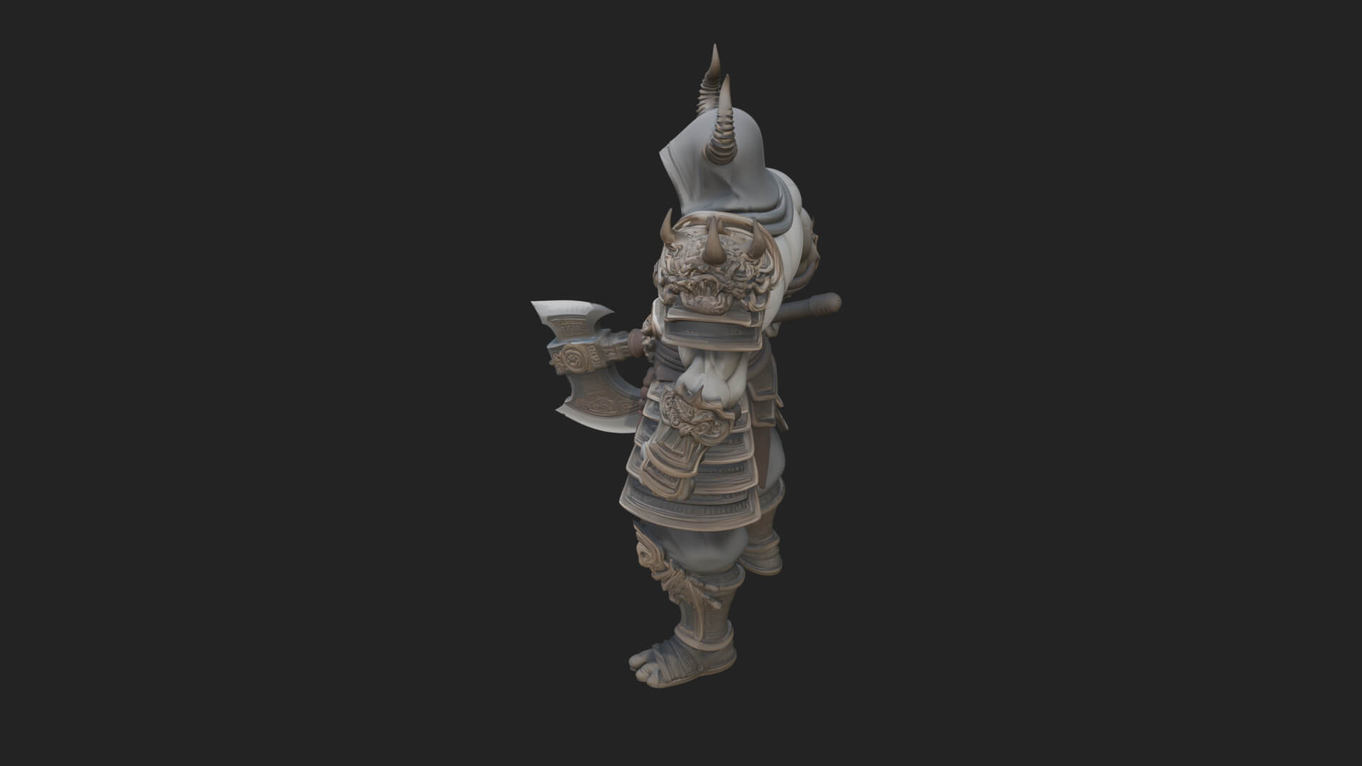 Heavy Armored Brute Statue Design 5 3D Print Model 3D Model