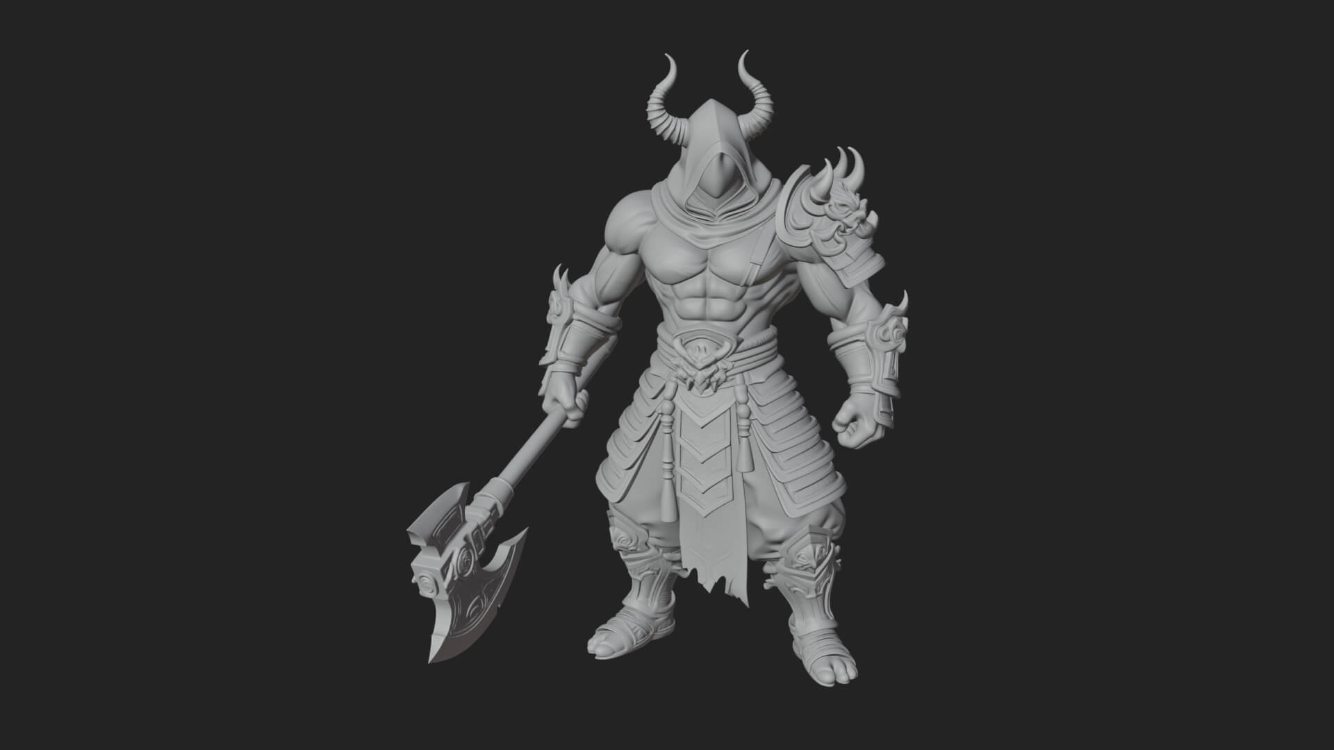Heavy Armored Brute Statue Design 5 3D Print Model 3D Model