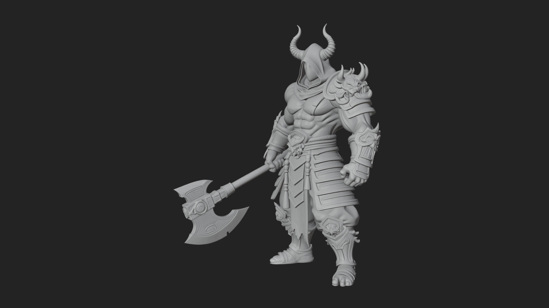 Heavy Armored Brute Statue Design 5 3D Print Model 3D Model