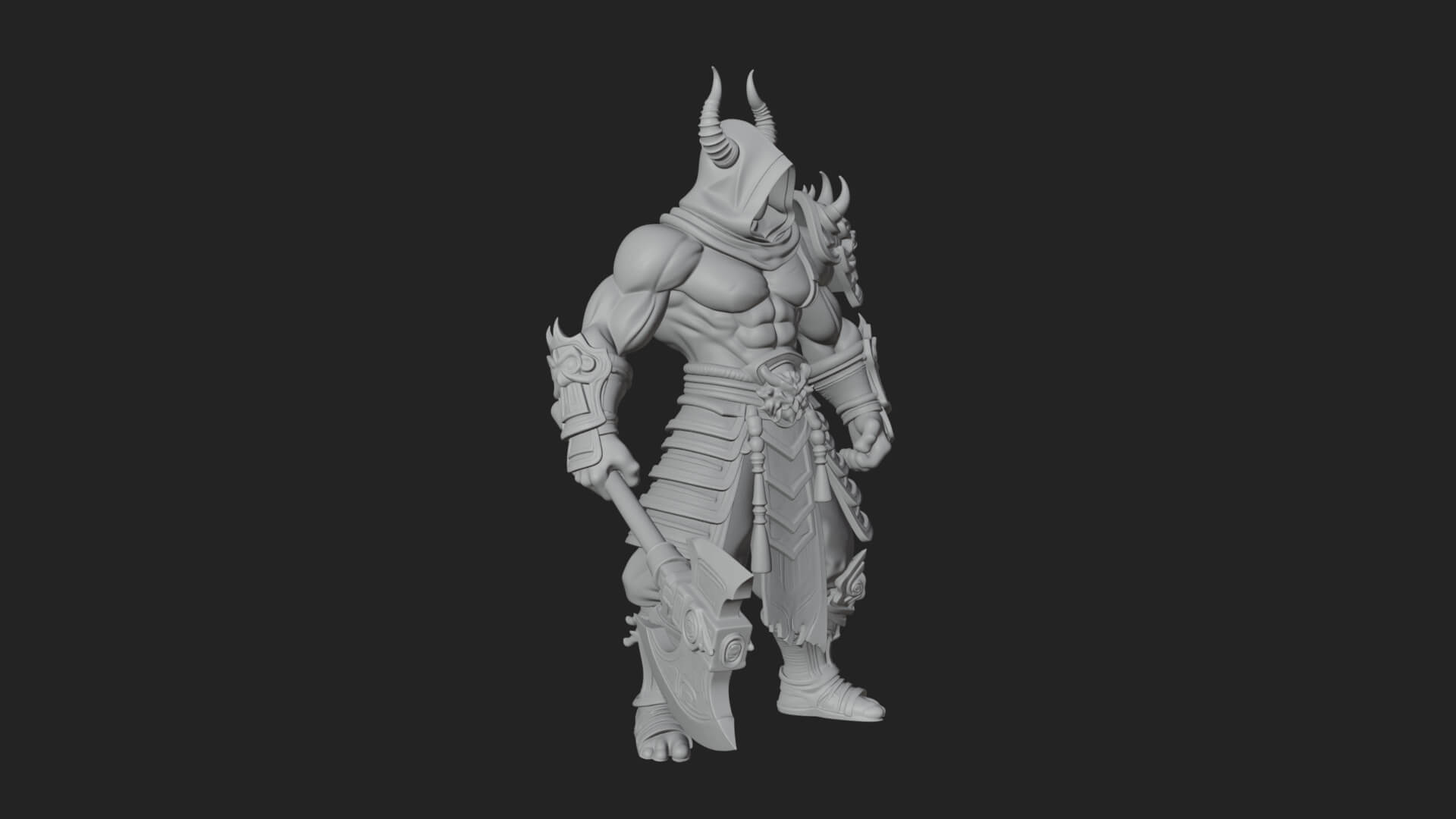 Heavy Armored Brute Statue Design 5 3D Print Model 3D Model