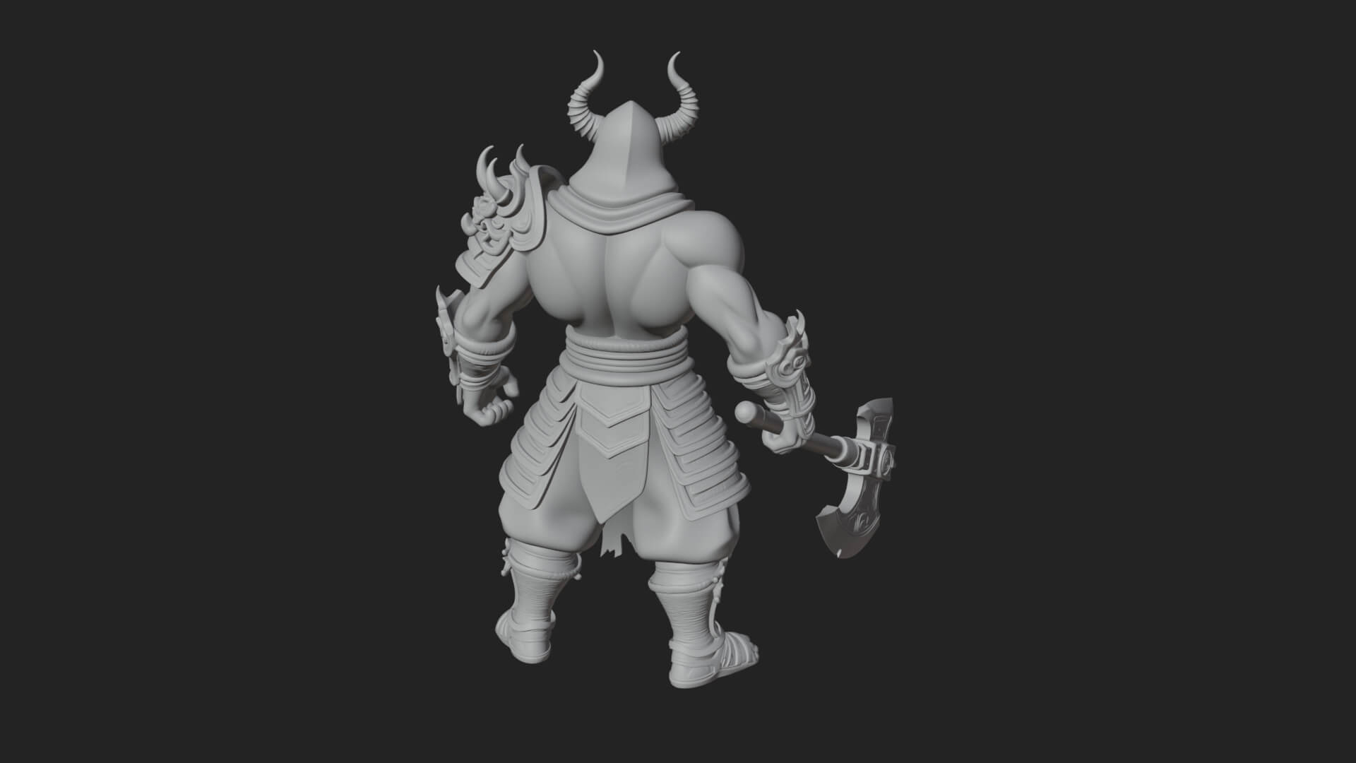 Heavy Armored Brute Statue Design 5 3D Print Model 3D Model