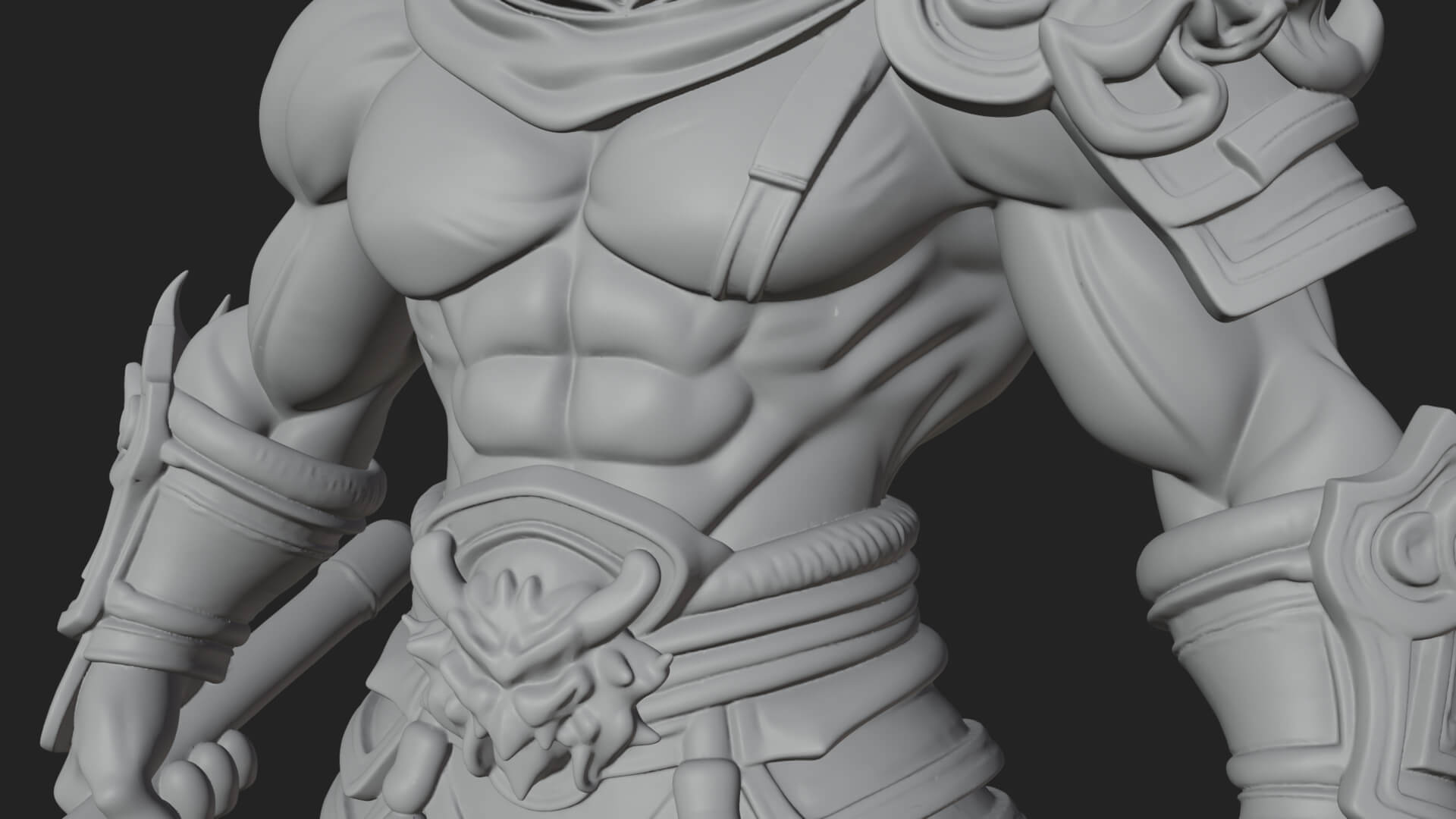 Heavy Armored Brute Statue Design 5 3D Print Model 3D Model