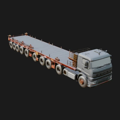 Heavy Haul Trailer Model Design 3 3D Print Model