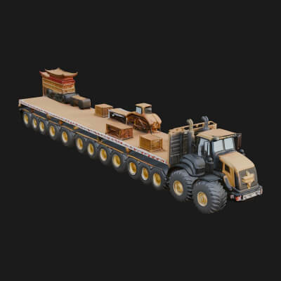 Heavy Haul Trailer Model Design 4 3D Print Model