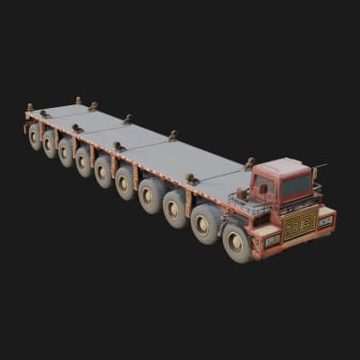 Heavy Haul Trailer Model Design 7 3D Print Model