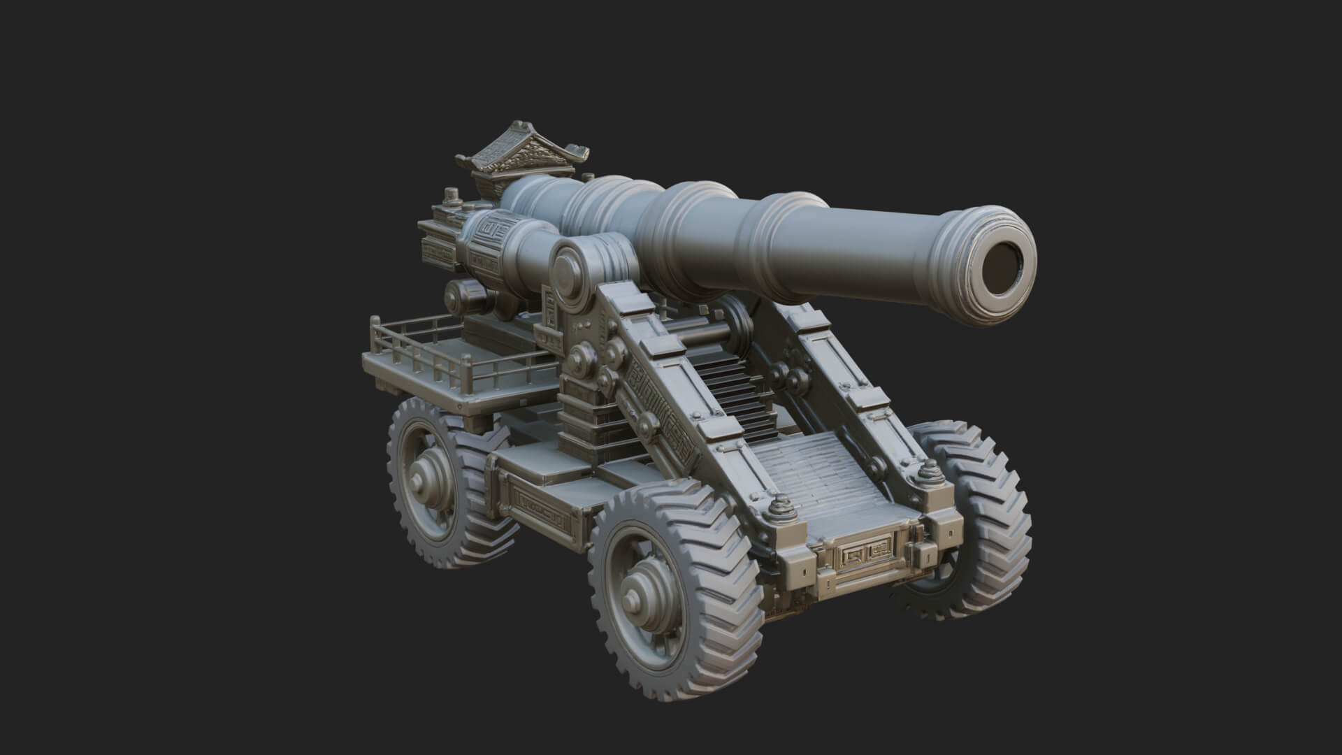 Heavy Siege Cannon Model Design 1 3D Print Model 3D Model