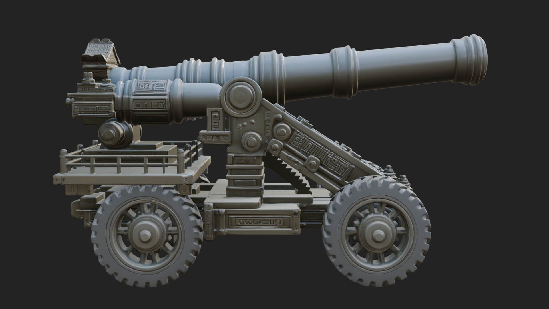 Heavy Siege Cannon Model Design 1 3D Print Model 3D Model
