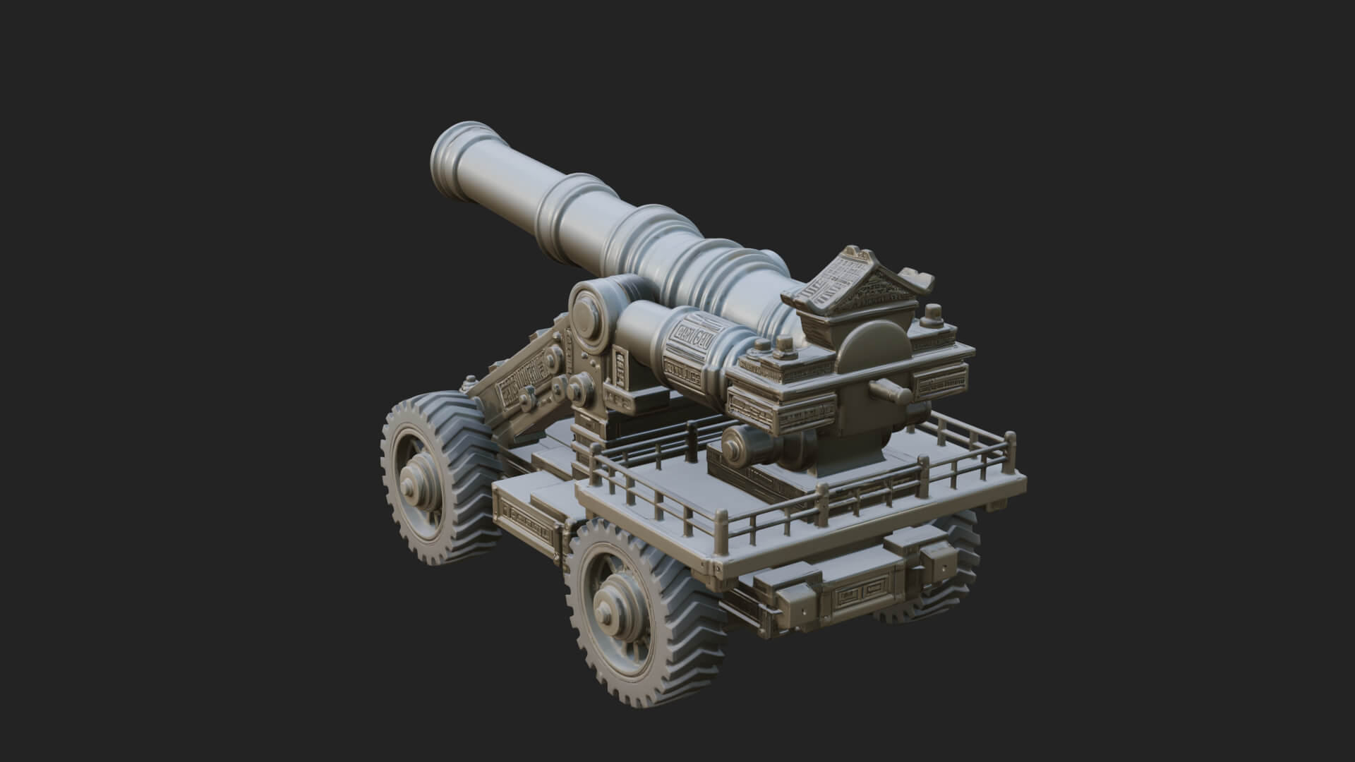 Heavy Siege Cannon Model Design 1 3D Print Model 3D Model