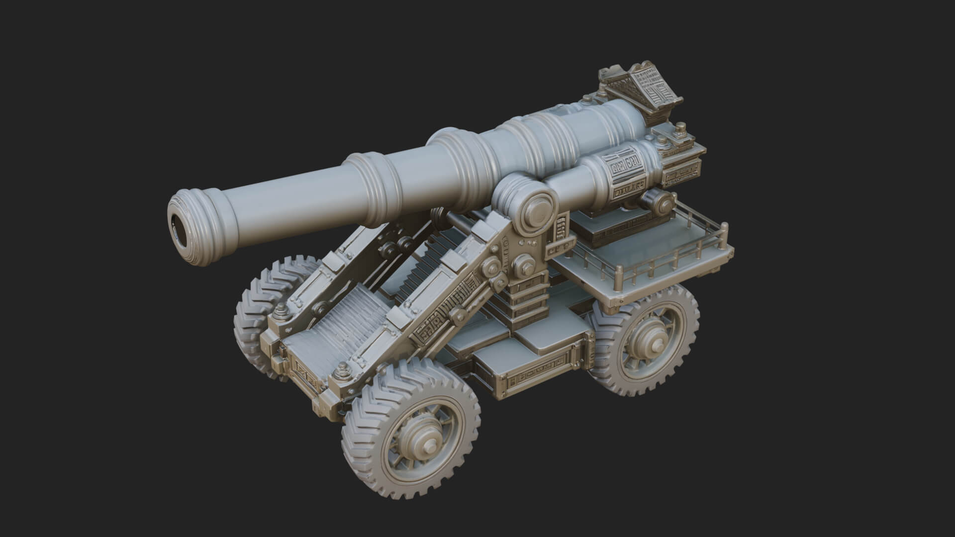Heavy Siege Cannon Model Design 1 3D Print Model 3D Model