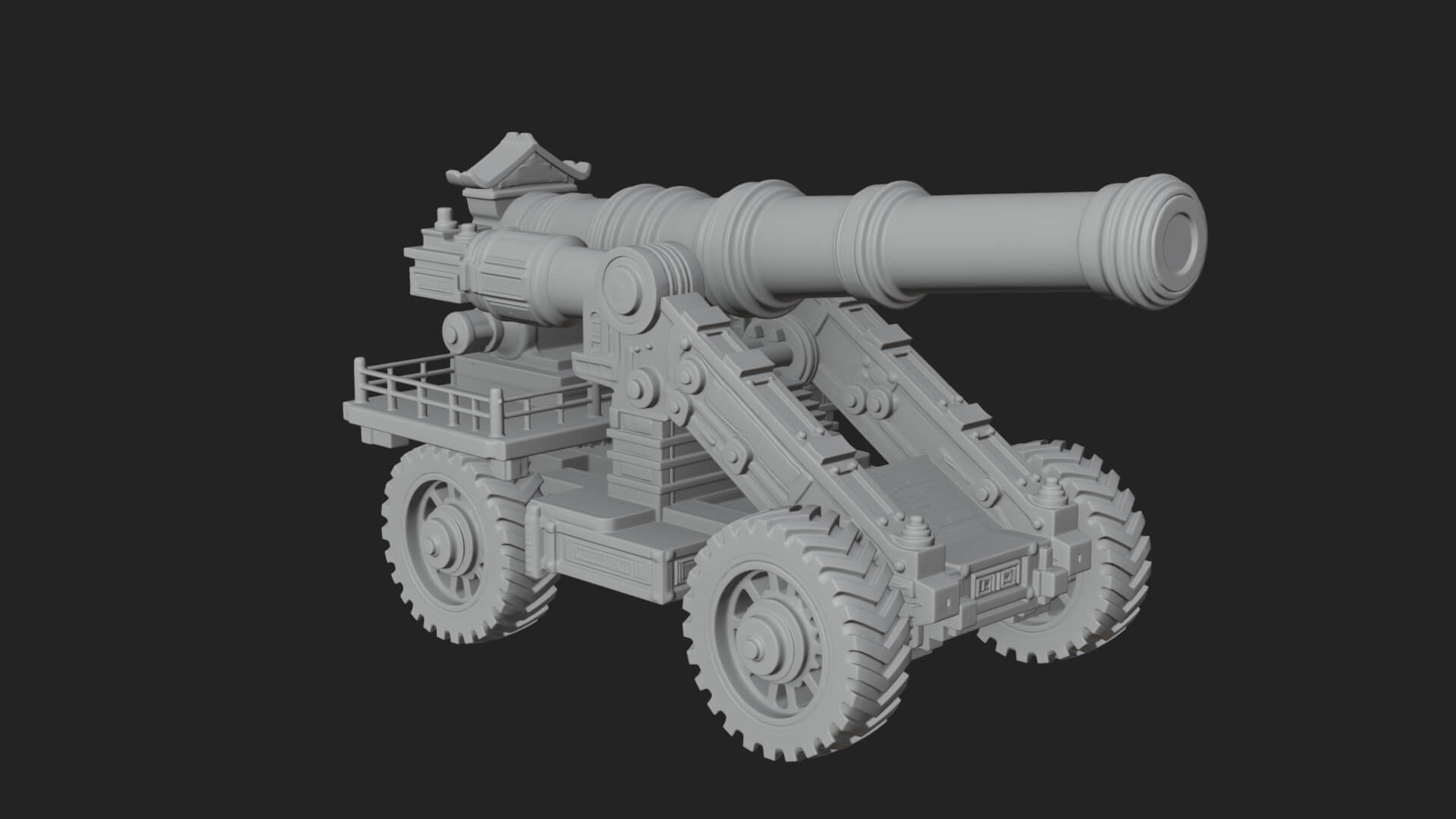 Heavy Siege Cannon Model Design 1 3D Print Model 3D Model