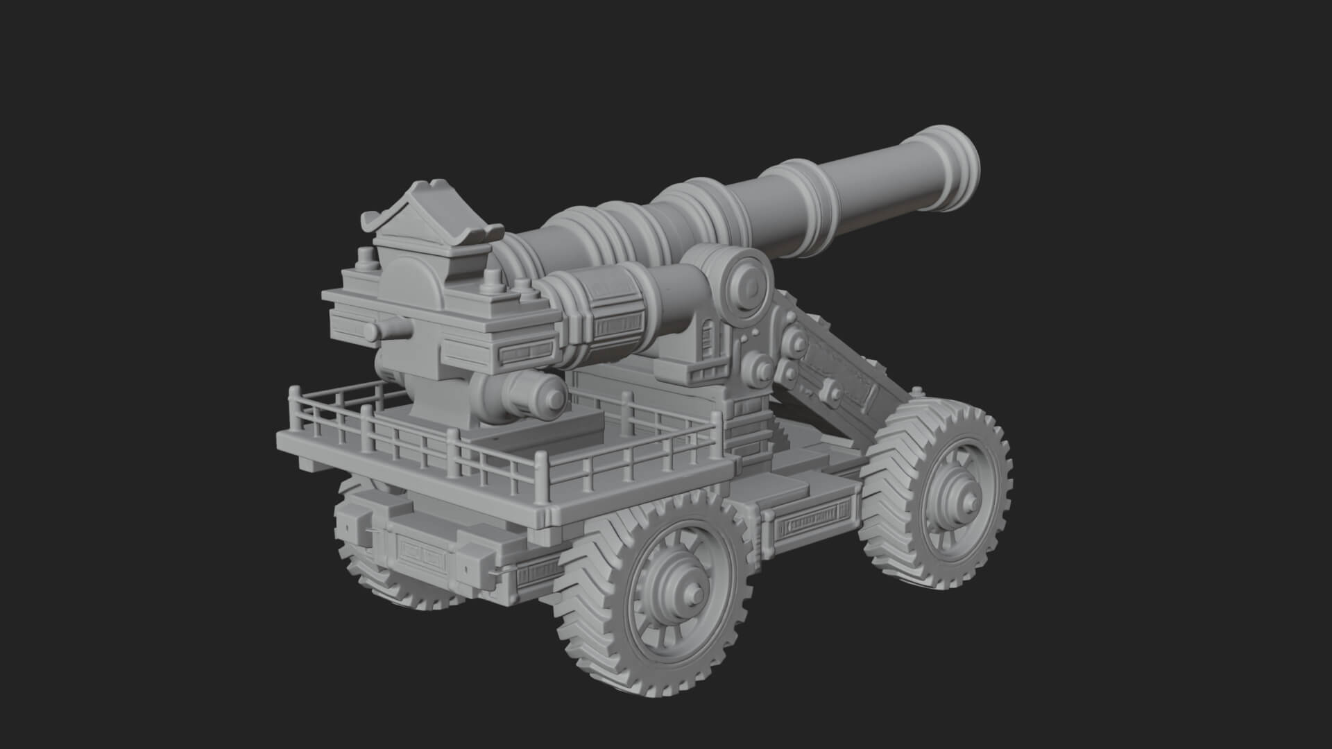 Heavy Siege Cannon Model Design 1 3D Print Model 3D Model