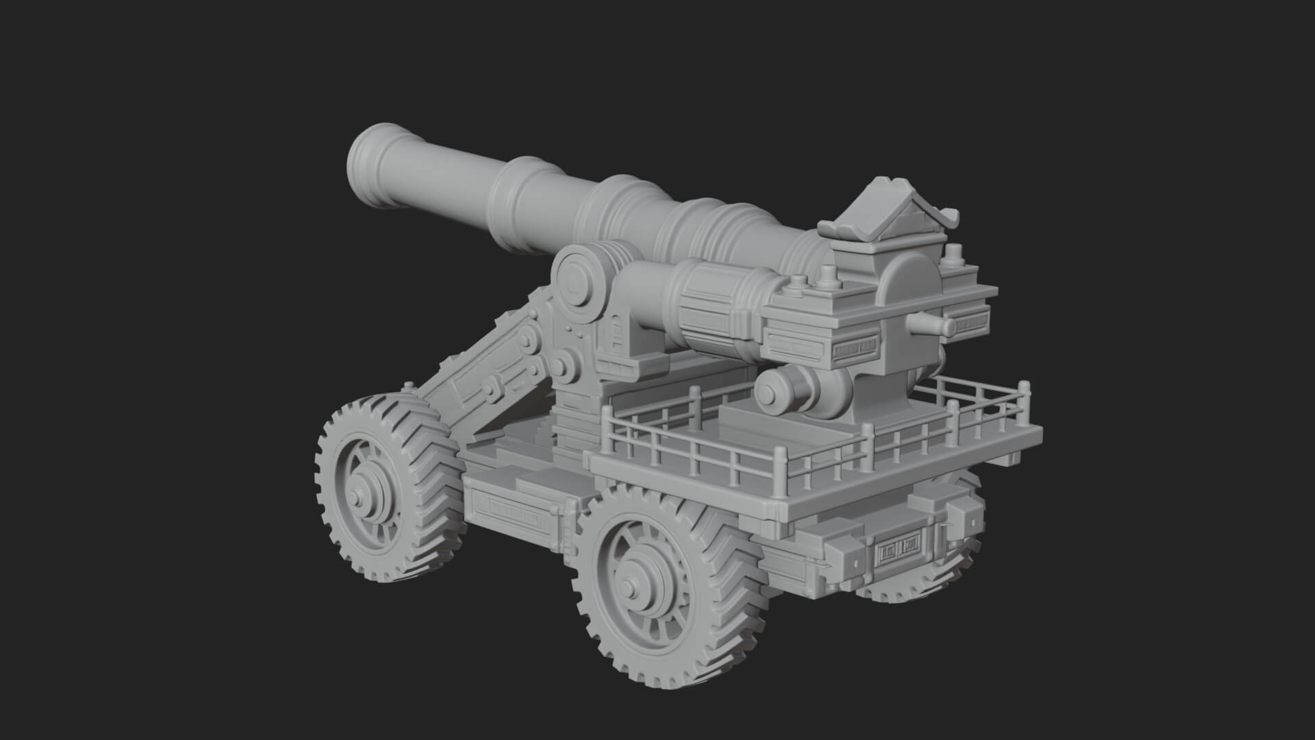 Heavy Siege Cannon Model Design 1 3D Print Model 3D Model