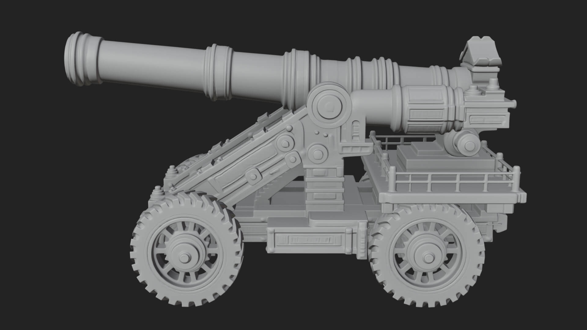 Heavy Siege Cannon Model Design 1 3D Print Model 3D Model