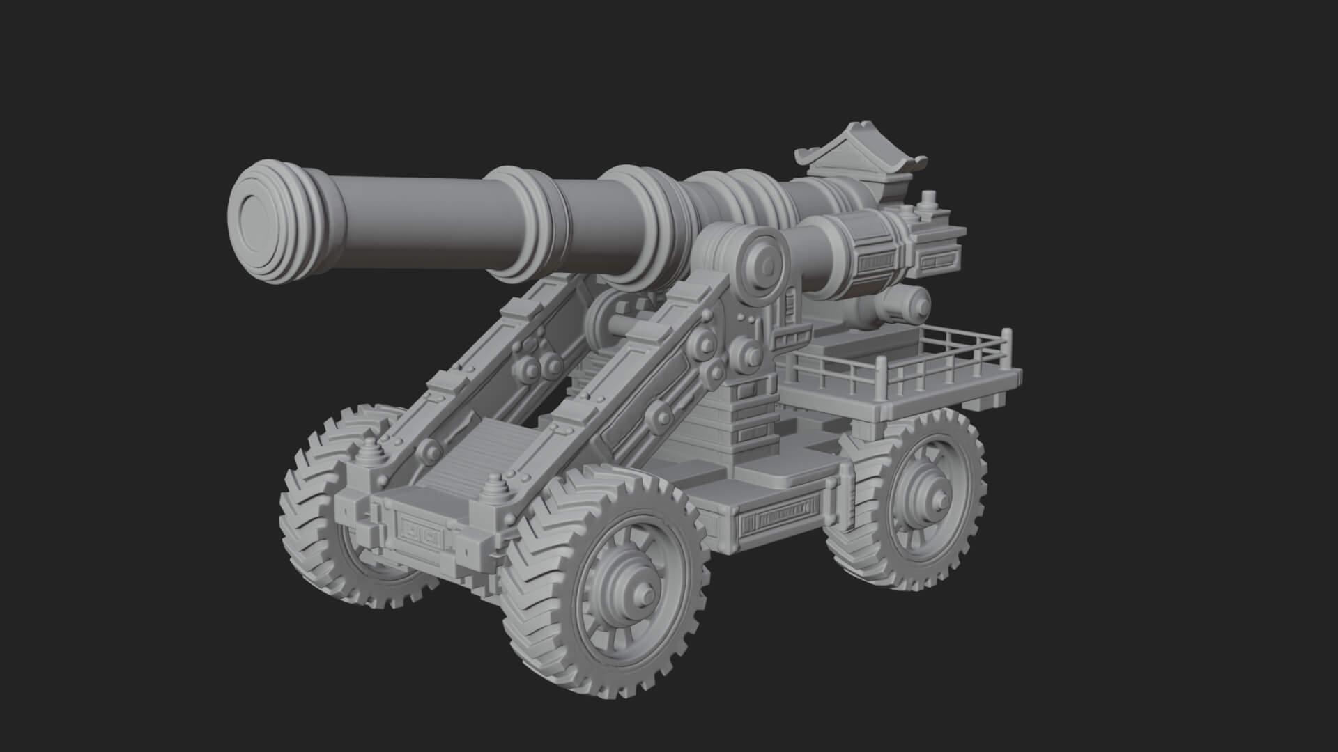 Heavy Siege Cannon Model Design 1 3D Print Model 3D Model