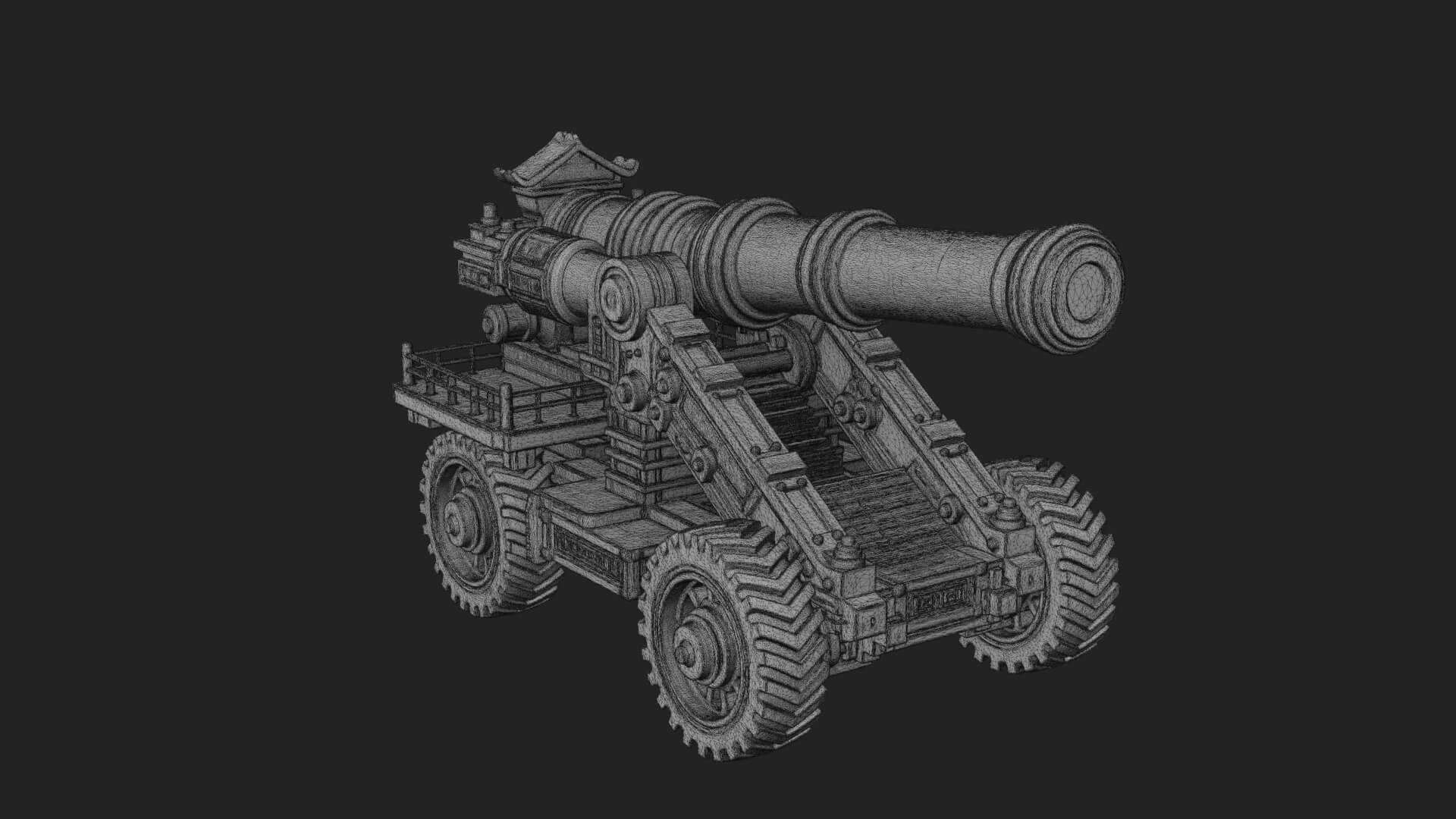 Heavy Siege Cannon Model Design 1 3D Print Model 3D Model