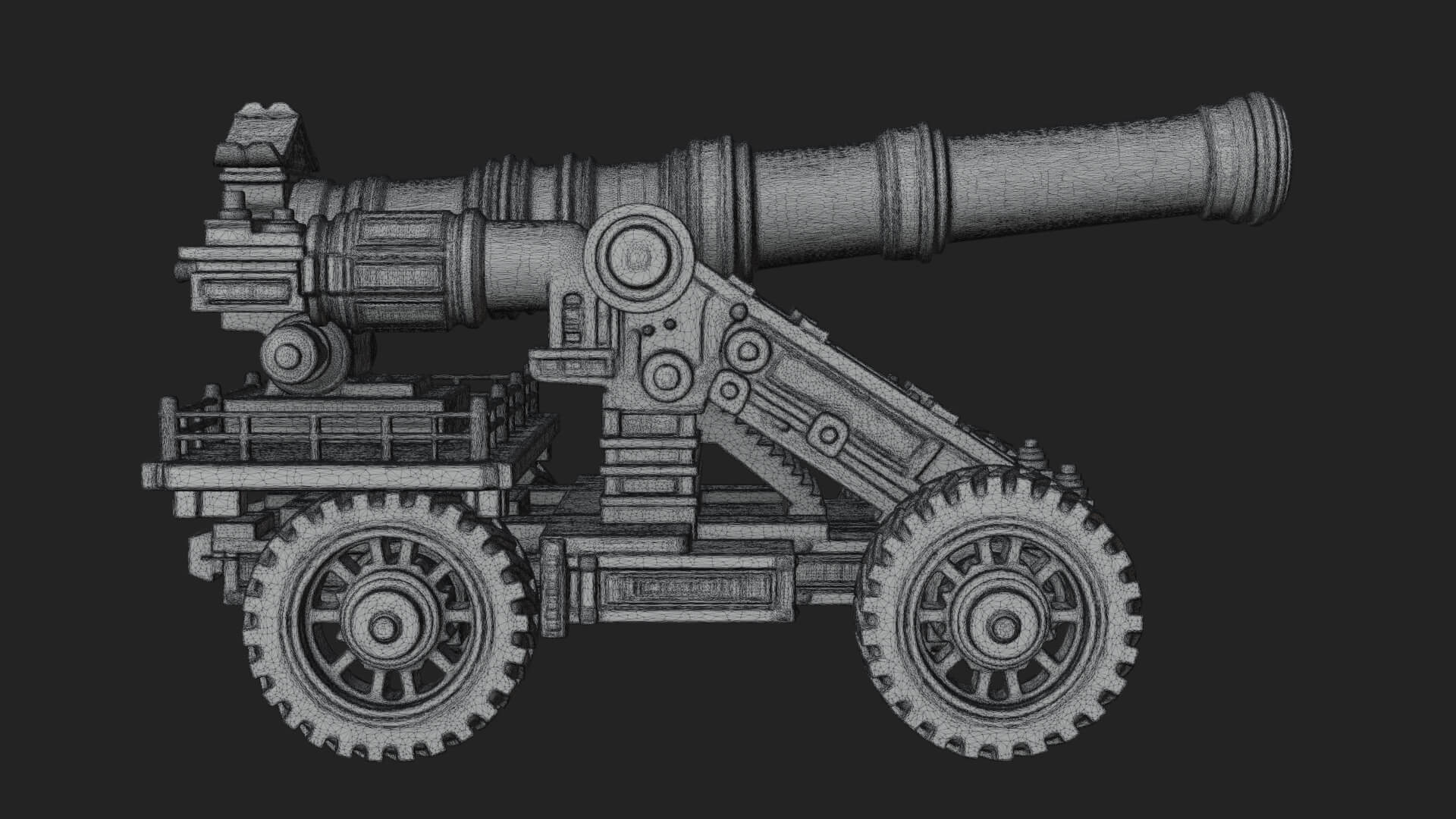Heavy Siege Cannon Model Design 1 3D Print Model 3D Model