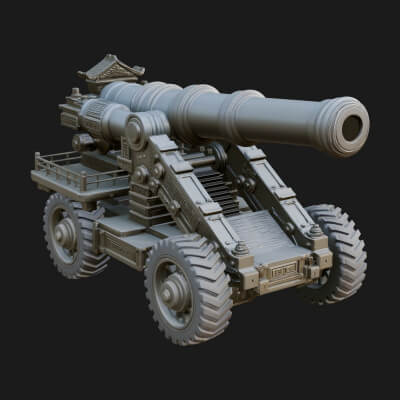Heavy Siege Cannon Model Design 1 3D Print Model