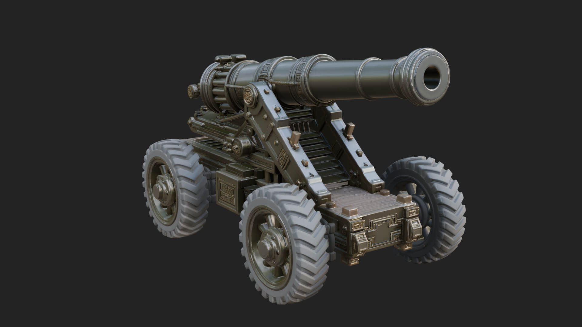 Heavy Siege Cannon Model Design 2 3D Print Model 3D Model