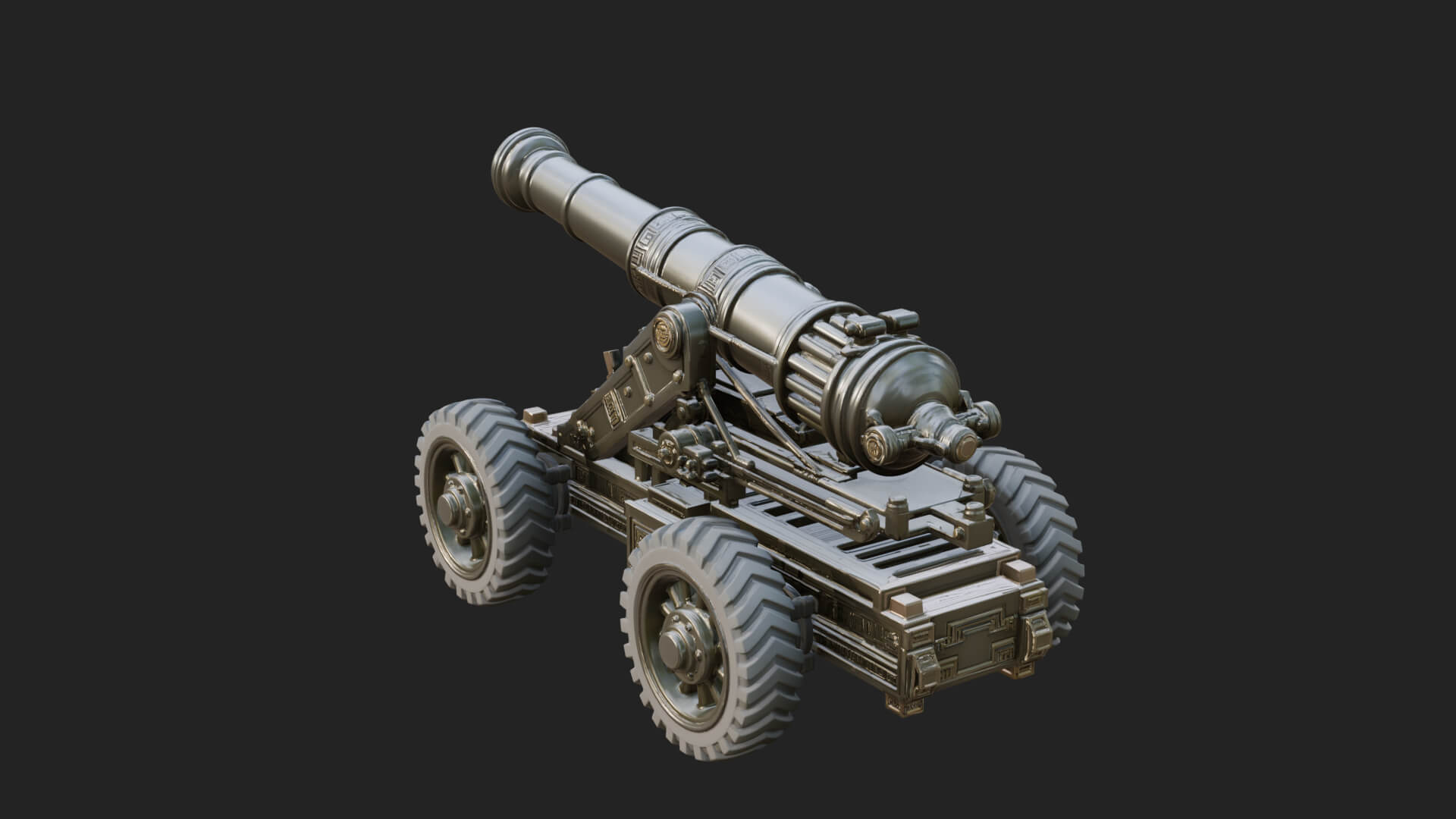 Heavy Siege Cannon Model Design 2 3D Print Model 3D Model