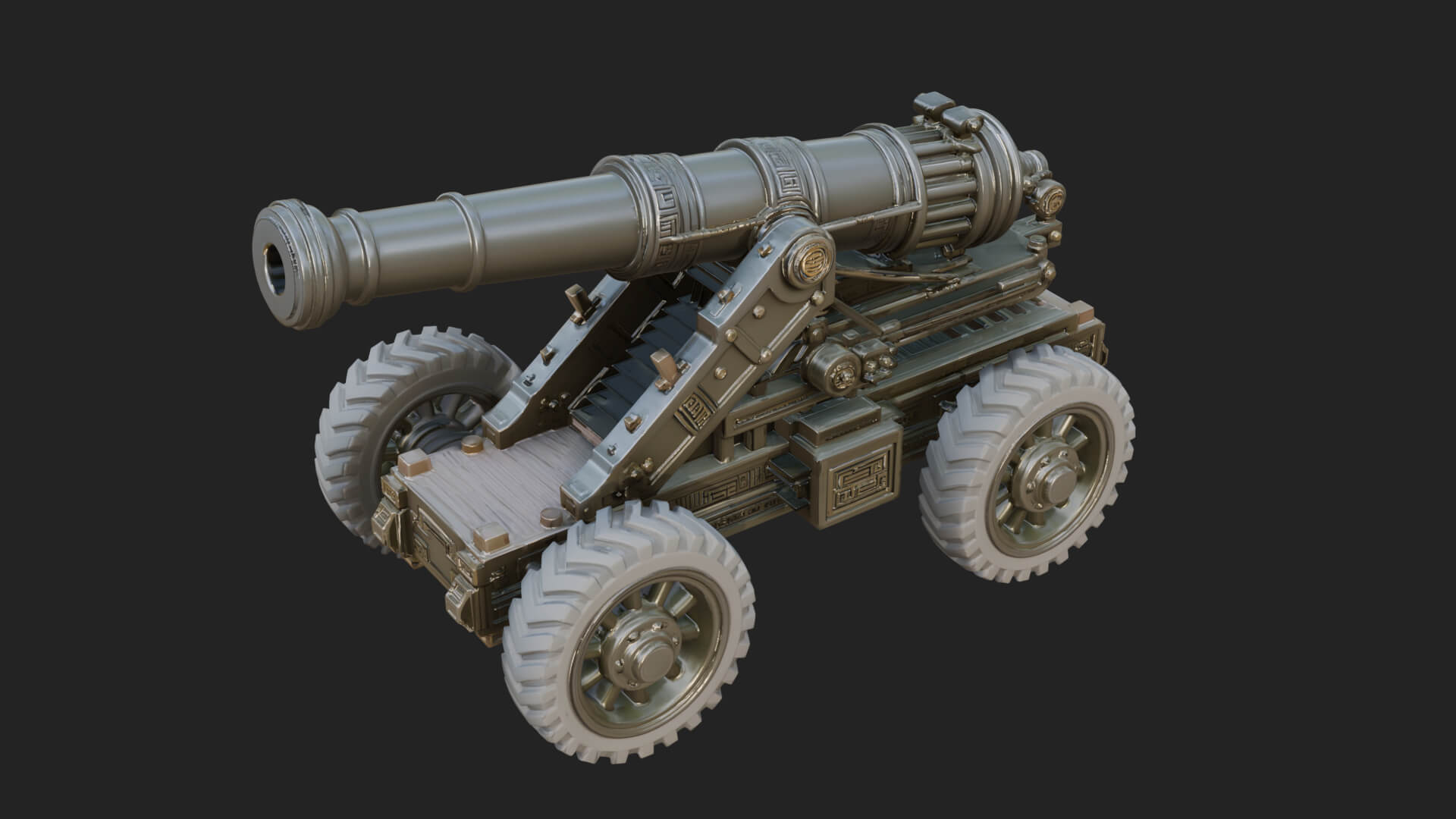 Heavy Siege Cannon Model Design 2 3D Print Model 3D Model