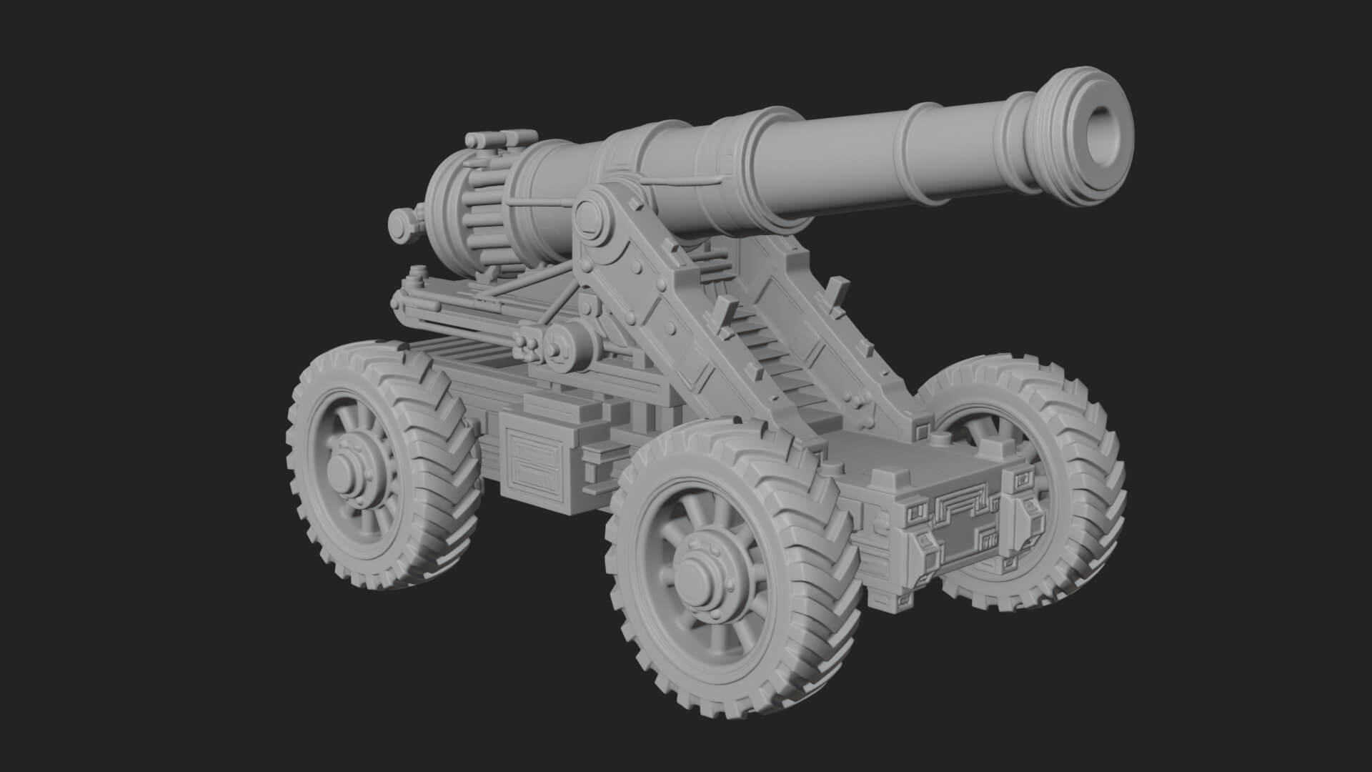 Heavy Siege Cannon Model Design 2 3D Print Model 3D Model