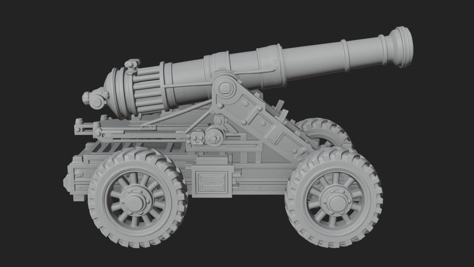 Heavy Siege Cannon Model Design 2 3D Print Model 3D Model