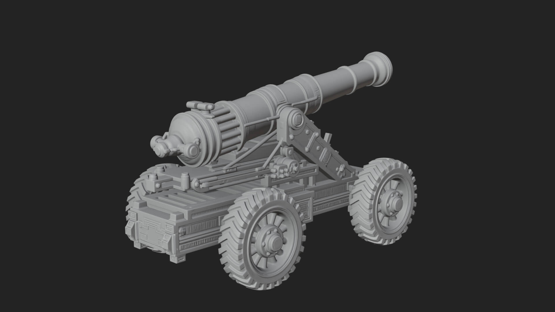 Heavy Siege Cannon Model Design 2 3D Print Model 3D Model