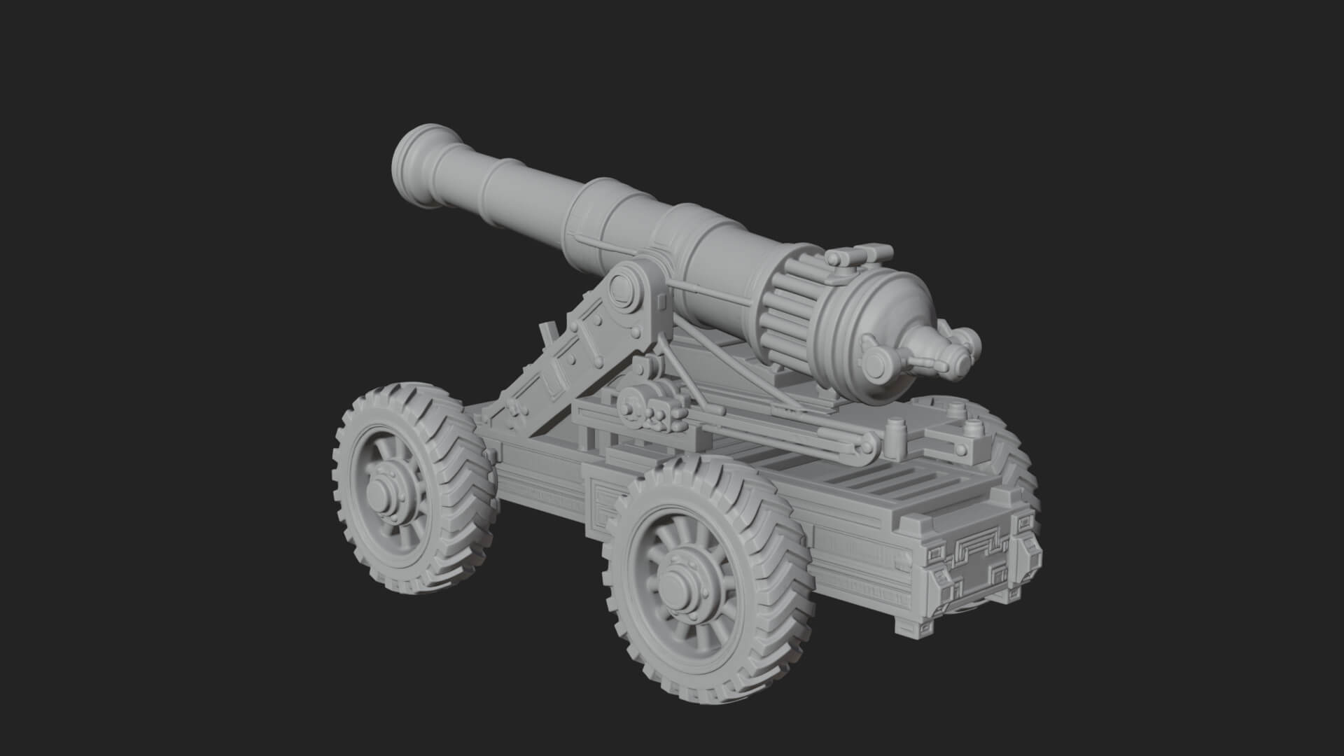 Heavy Siege Cannon Model Design 2 3D Print Model 3D Model